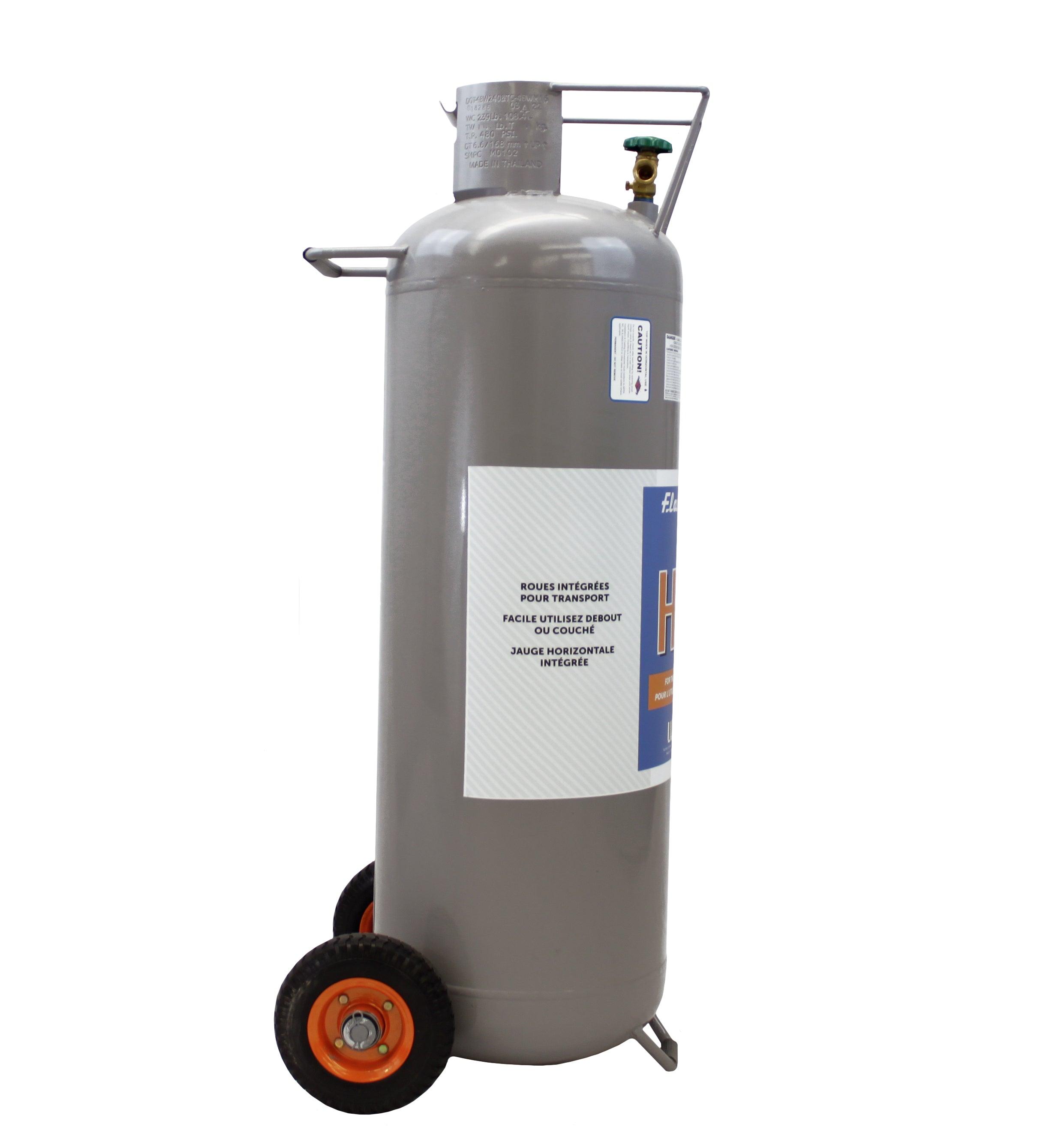 Flame King 100lb Horizontal & Vertical Propane Cylinder with POL & Wheels - Flame King