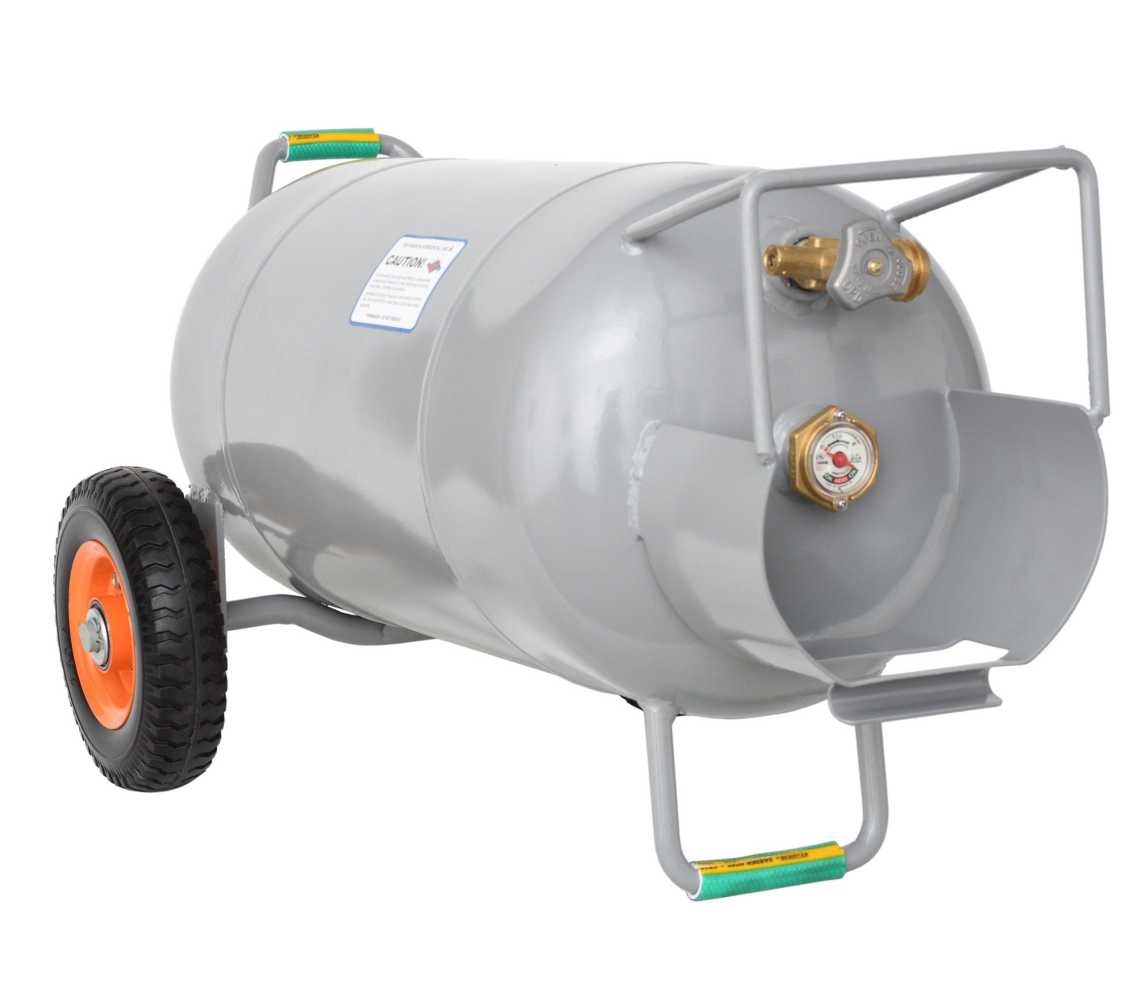 Flame King 40lb Horizontal & Vertical Propane Cylinder with OPD & Wheels - Flame King