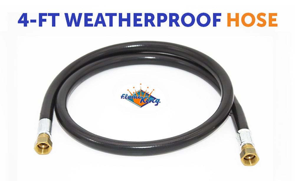 Flame King 48-Inch Thermo Rubber RV Slide Out Hose Assembly 3/8'' ID Female to Female