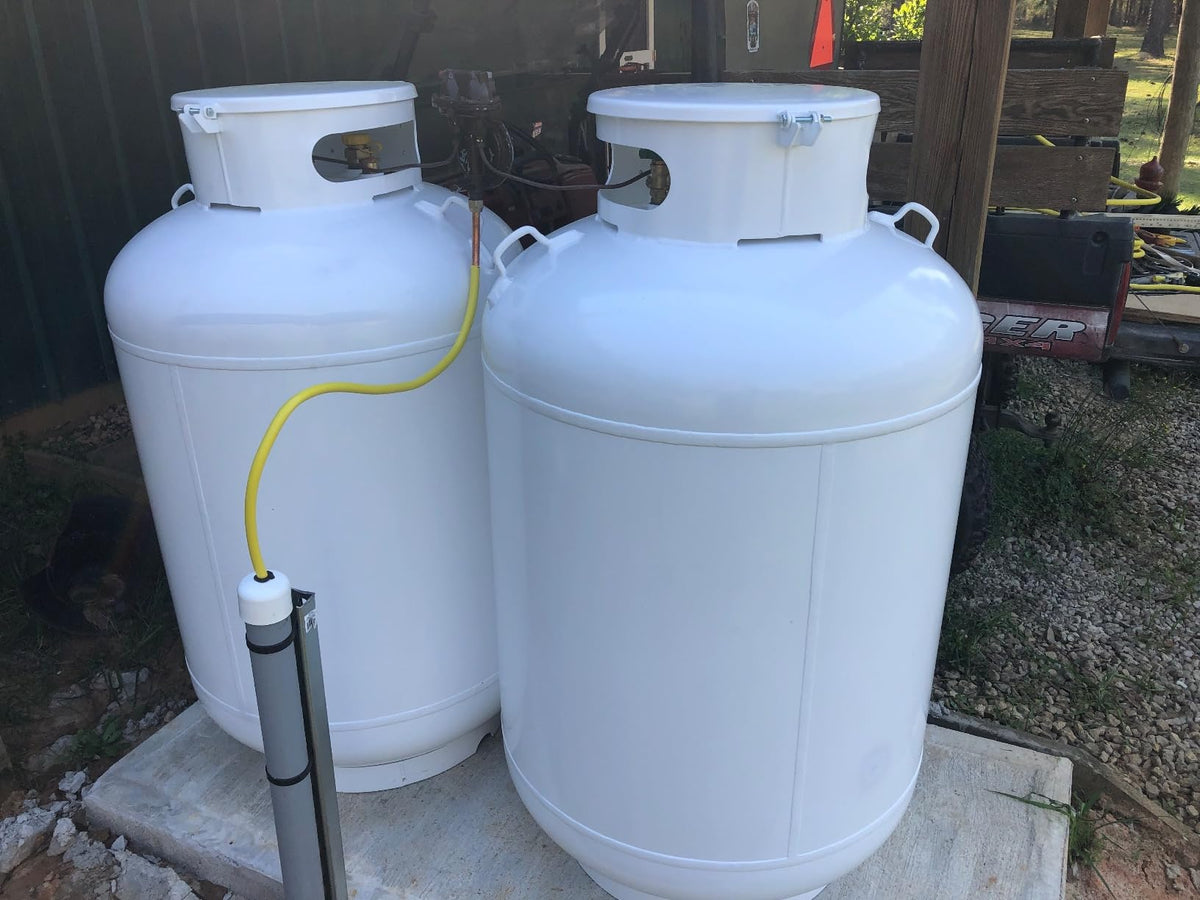 Propane Visual 420lb 120 gallon DOT Propane Tank Cylinder with Float Gauge - Flame King