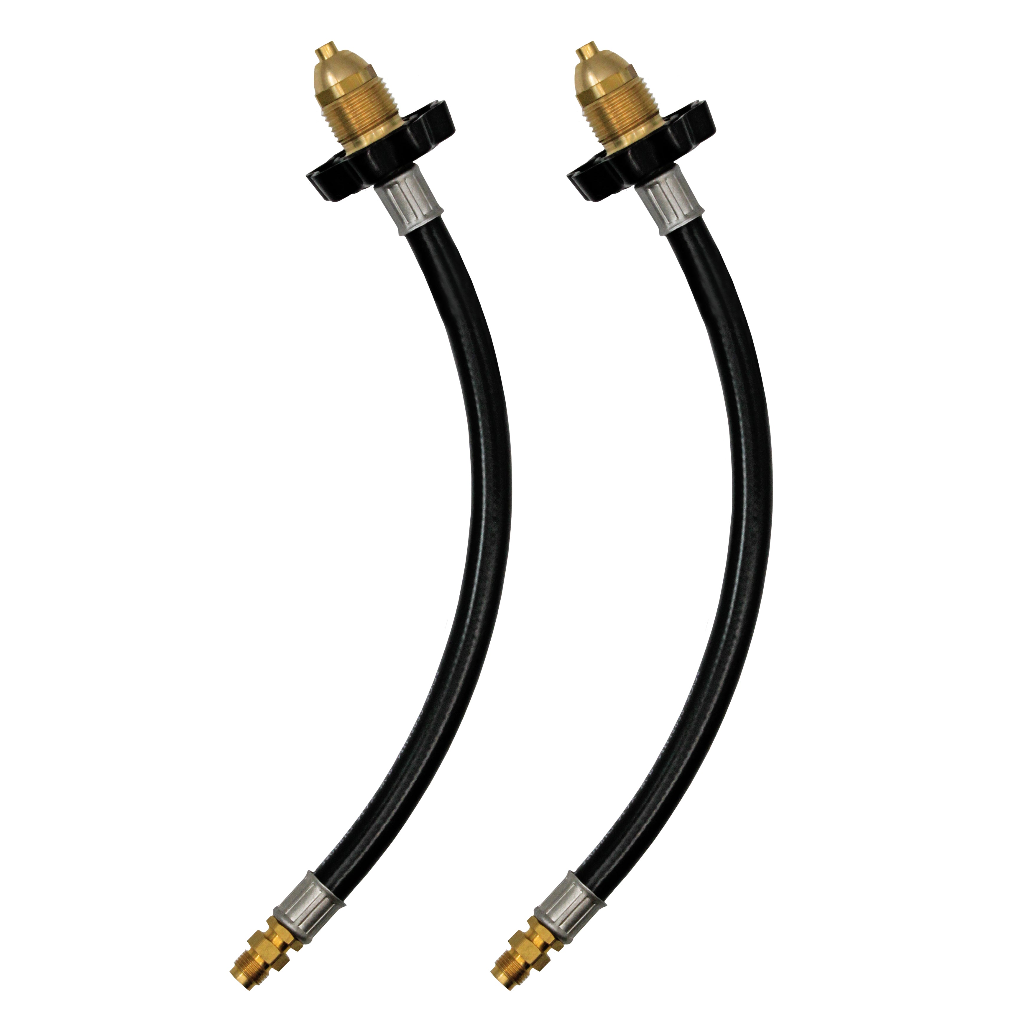 2 Pack 12 inch Pigtail Hose Connectors POL Fittings x 1 4" Inverted Male Flare RV Van or Trailer