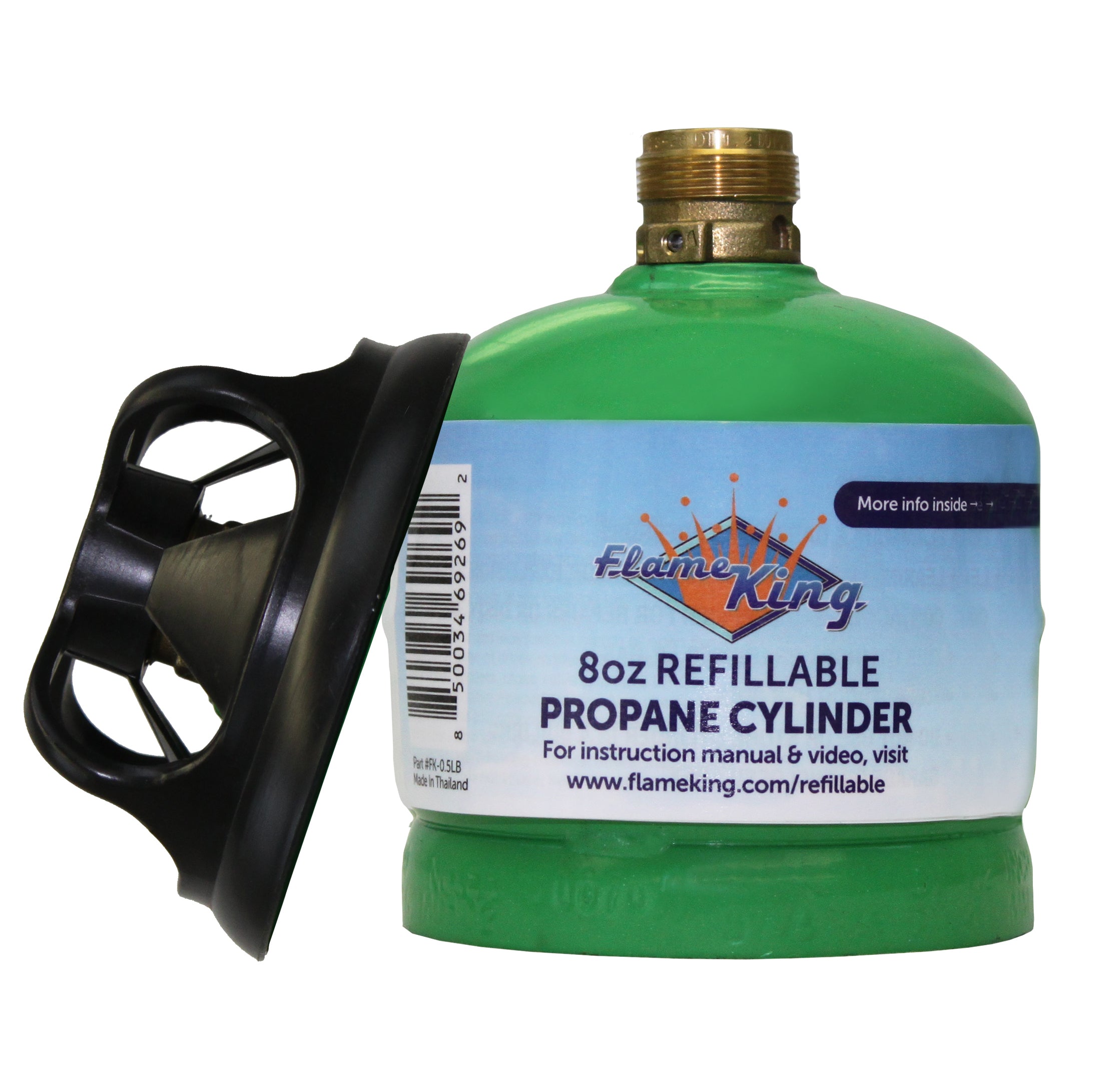 Flame King Eco Friendly Sustainable 8oz 1/2lb Refillable Propane Tank LP Cylinder