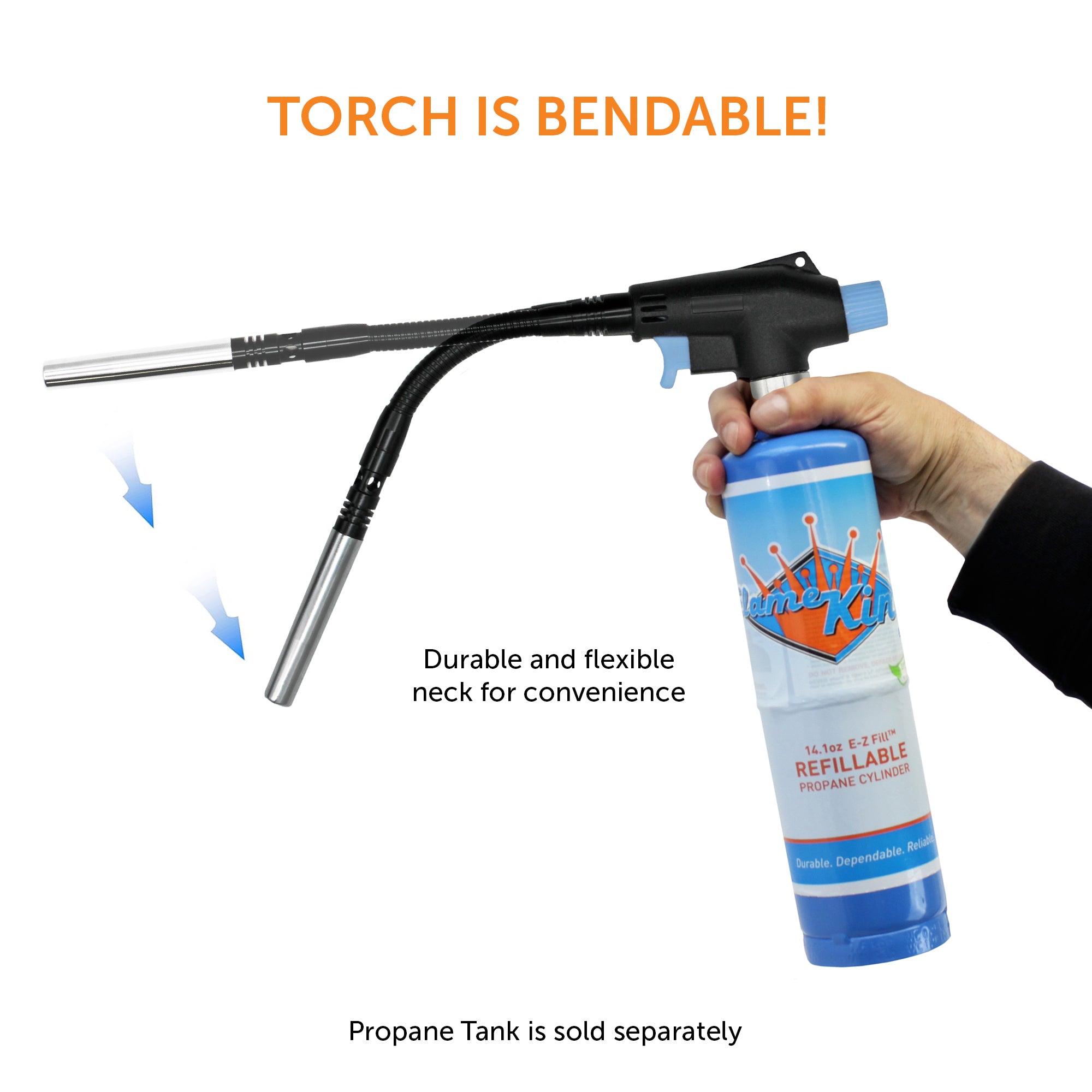 Flame King High Intensity Propane Torch Head with Bendable & Flexible Neck