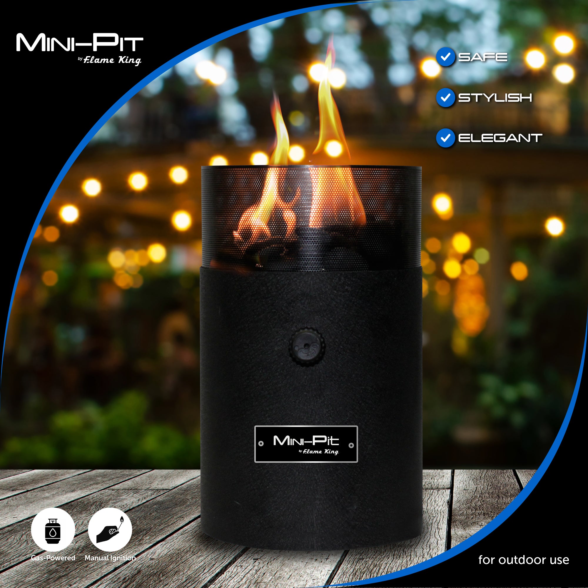 Flame King Smokeless Portable Mini Tabletop Fire Pit Dual Fuel Propane