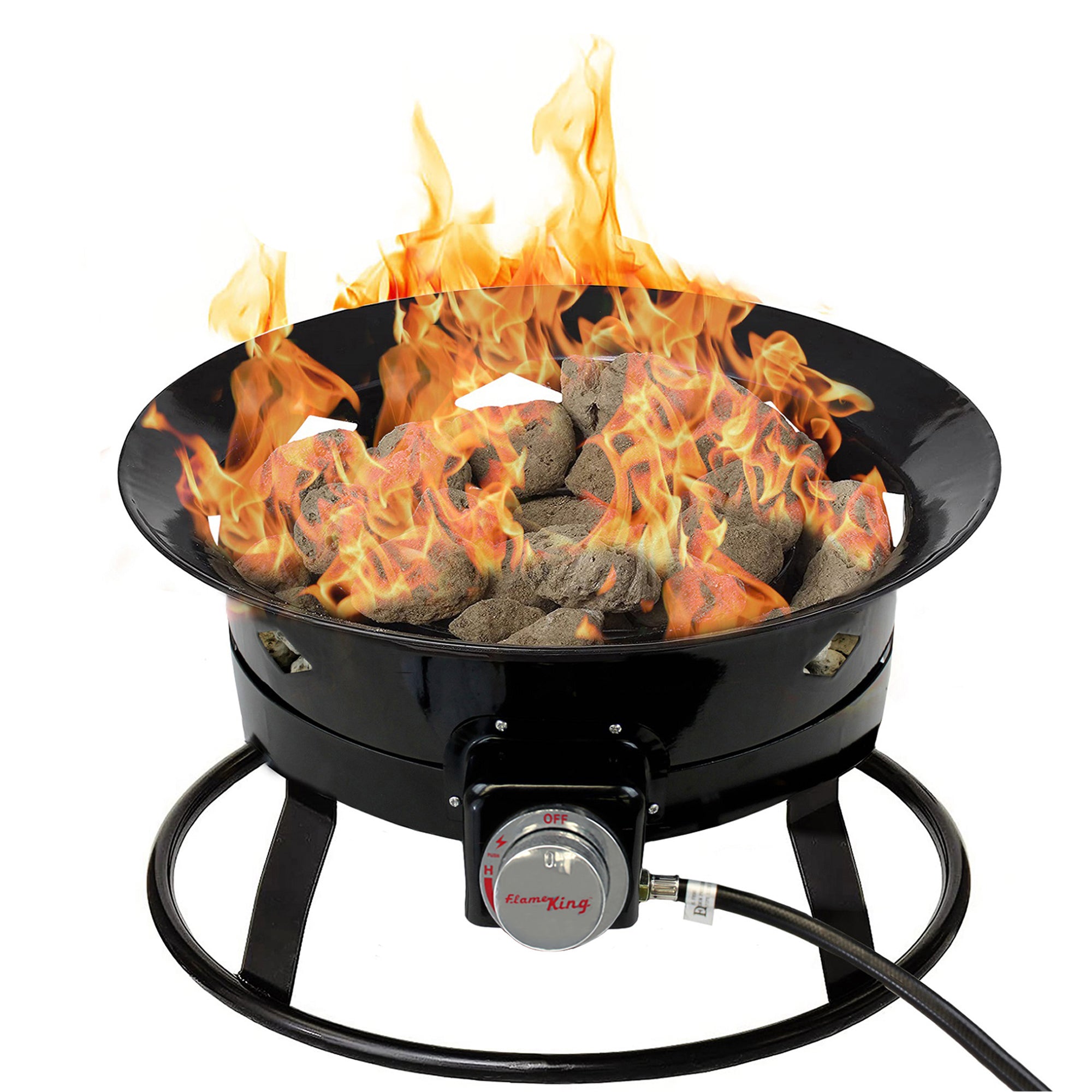 Outdoor Portable Propane Gas 19″ Fire Pit Bowl Self Igniter Cover Carry Straps