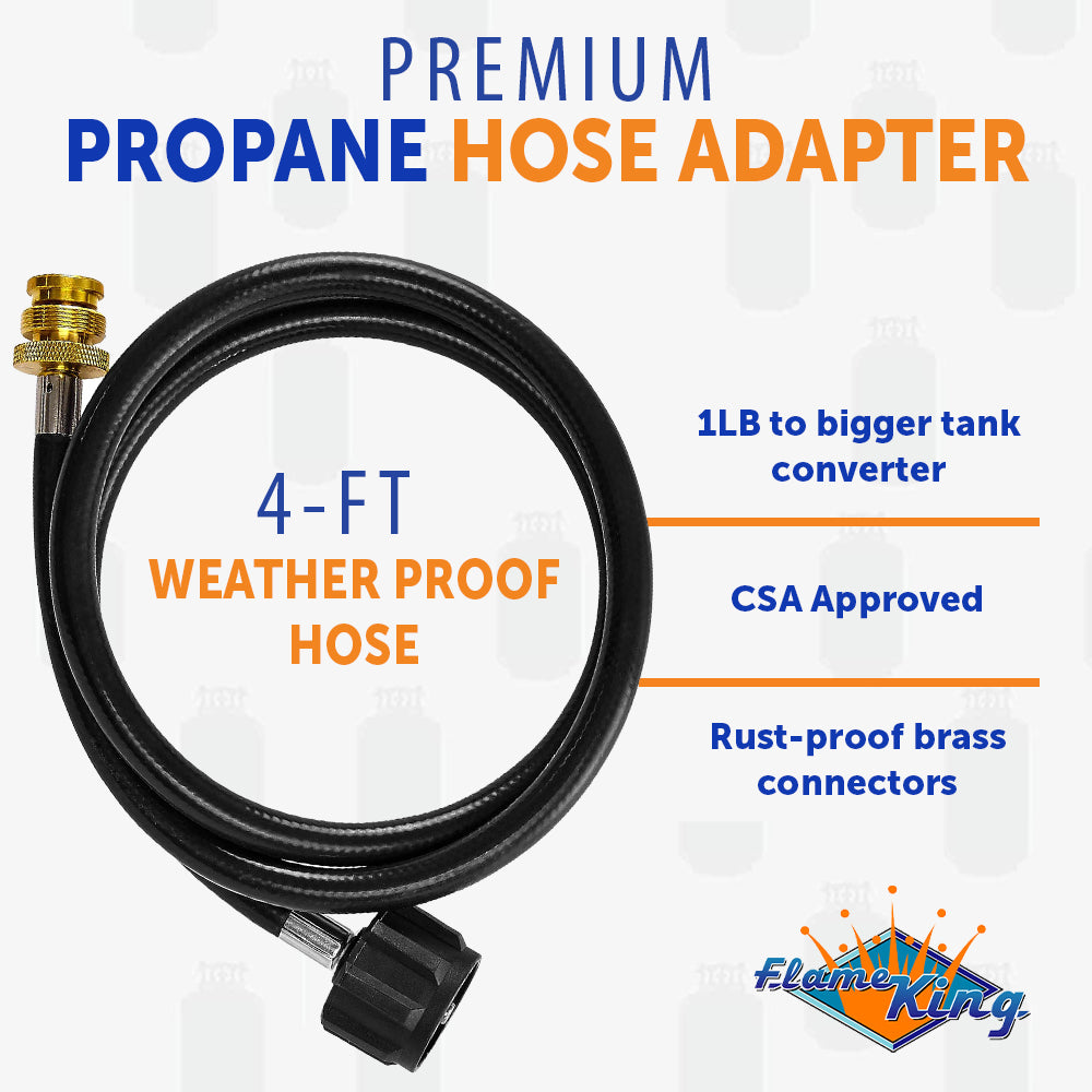 Flame King Propane Gas Hauler Kit 5lb Propane Tank, Adapter Hose and Insulated Protective Carry Case