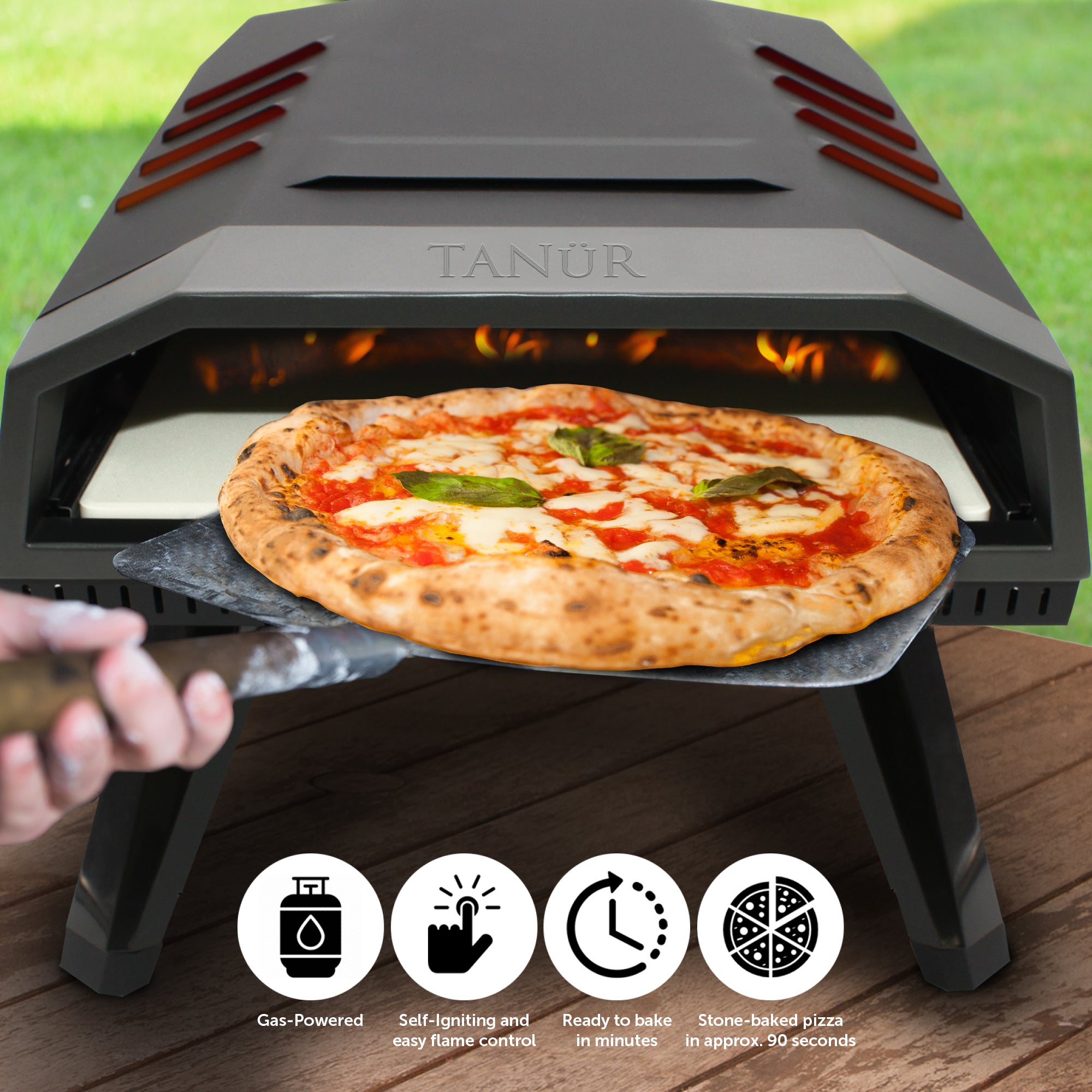 Flame King Outdoor Portable 12-inch Propane Pizza Oven Gas