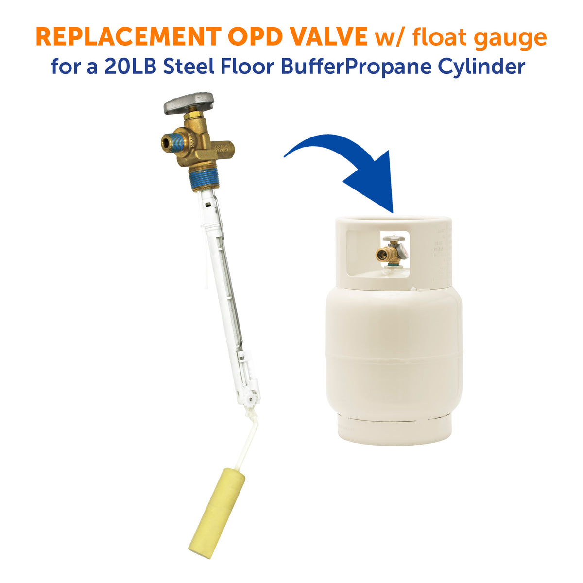 Flame King Overfill Protection Valve for 20lb Buffer Propane Tank