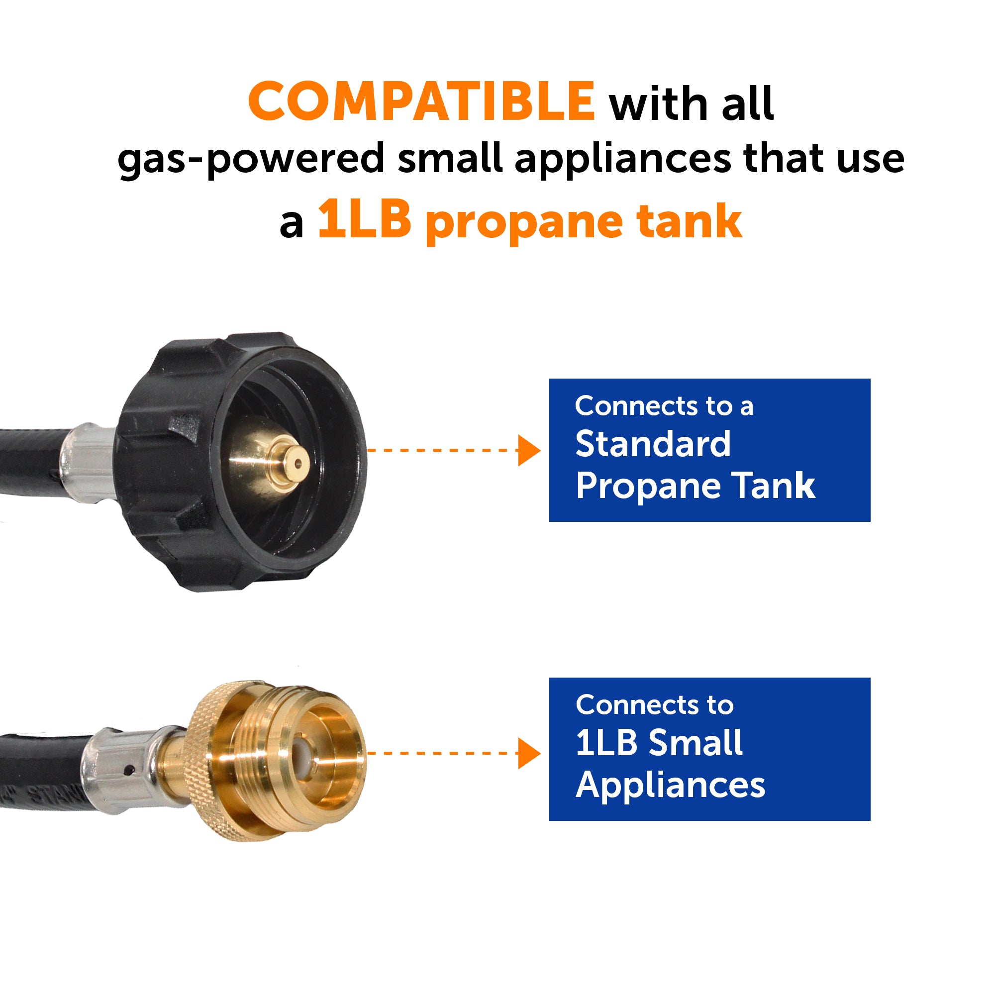 4 Feet Propane Adapter Hose 1 lb to 20 lb Converter Replacement for ...
