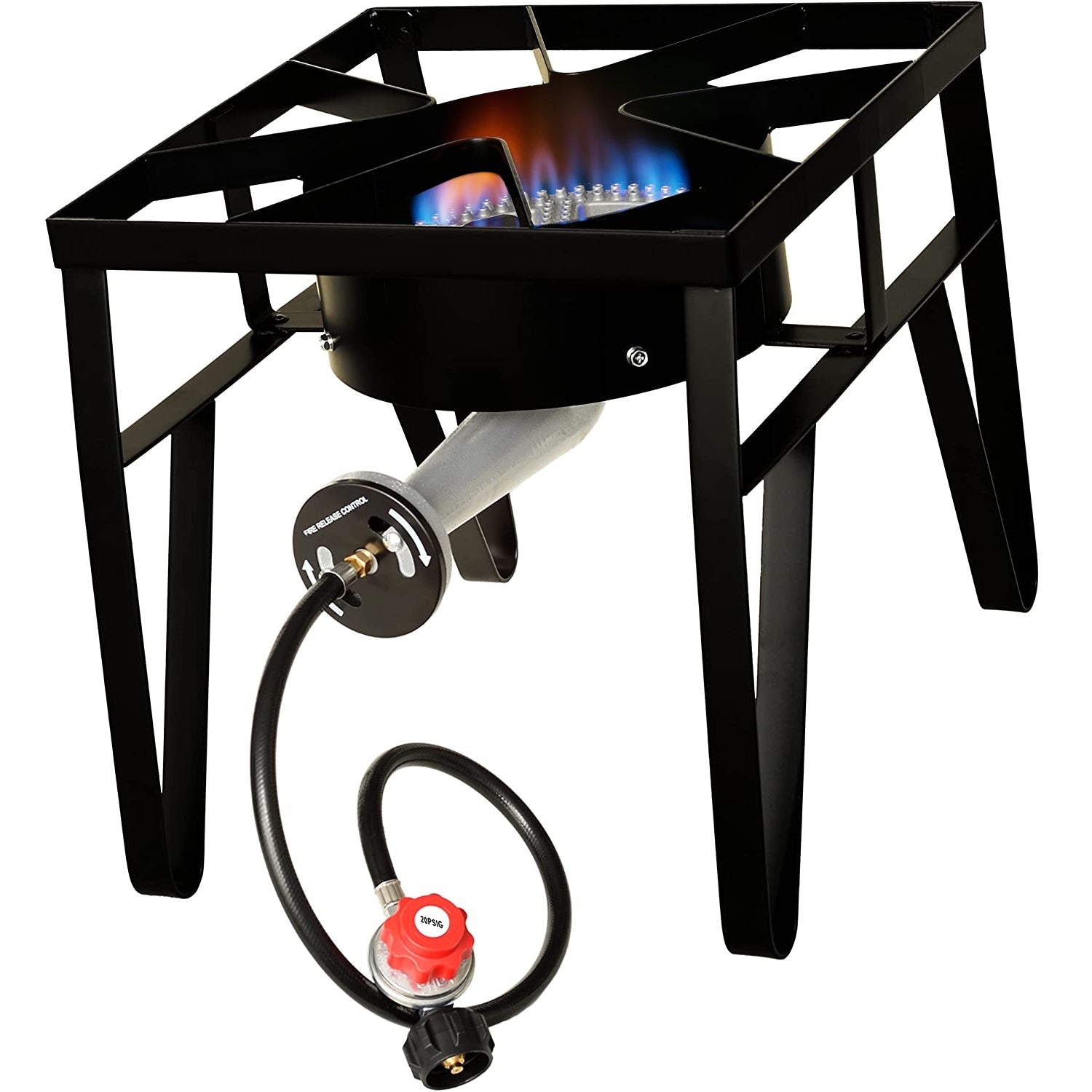 Flame King Thanksgiving Bundle Burner Turkey Fryer + 20lb Propane Tank with Gauge