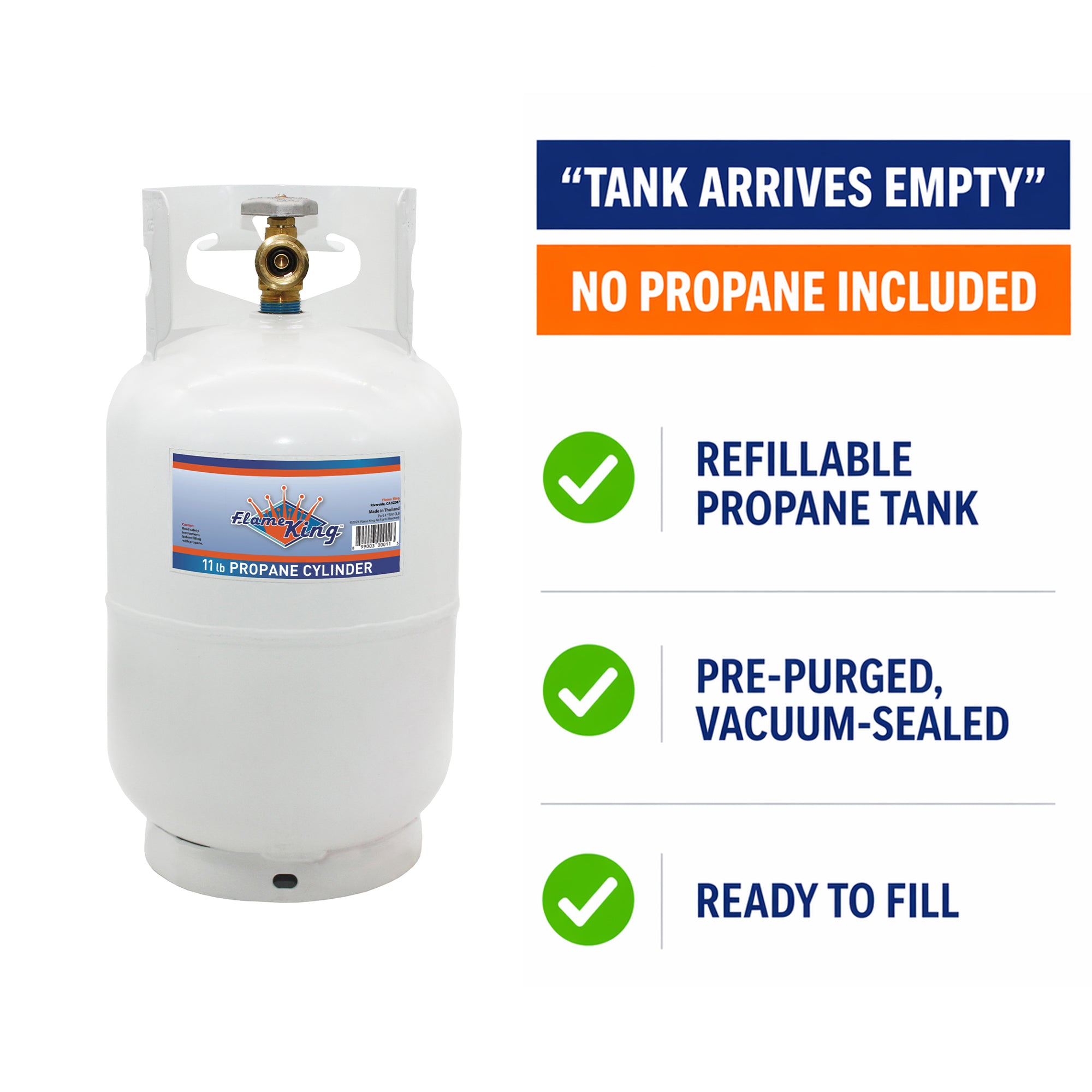 10lb Propane Tank LP Cylinder with OPD - Flame King