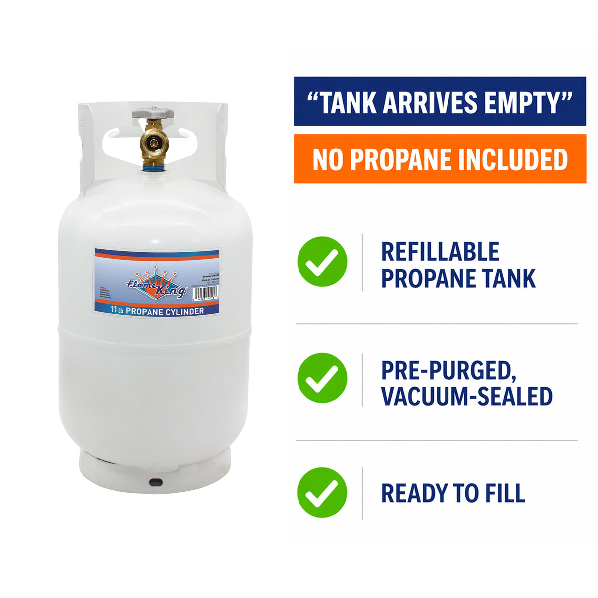 10lb Propane Tank LP Cylinder with OPD - Flame King