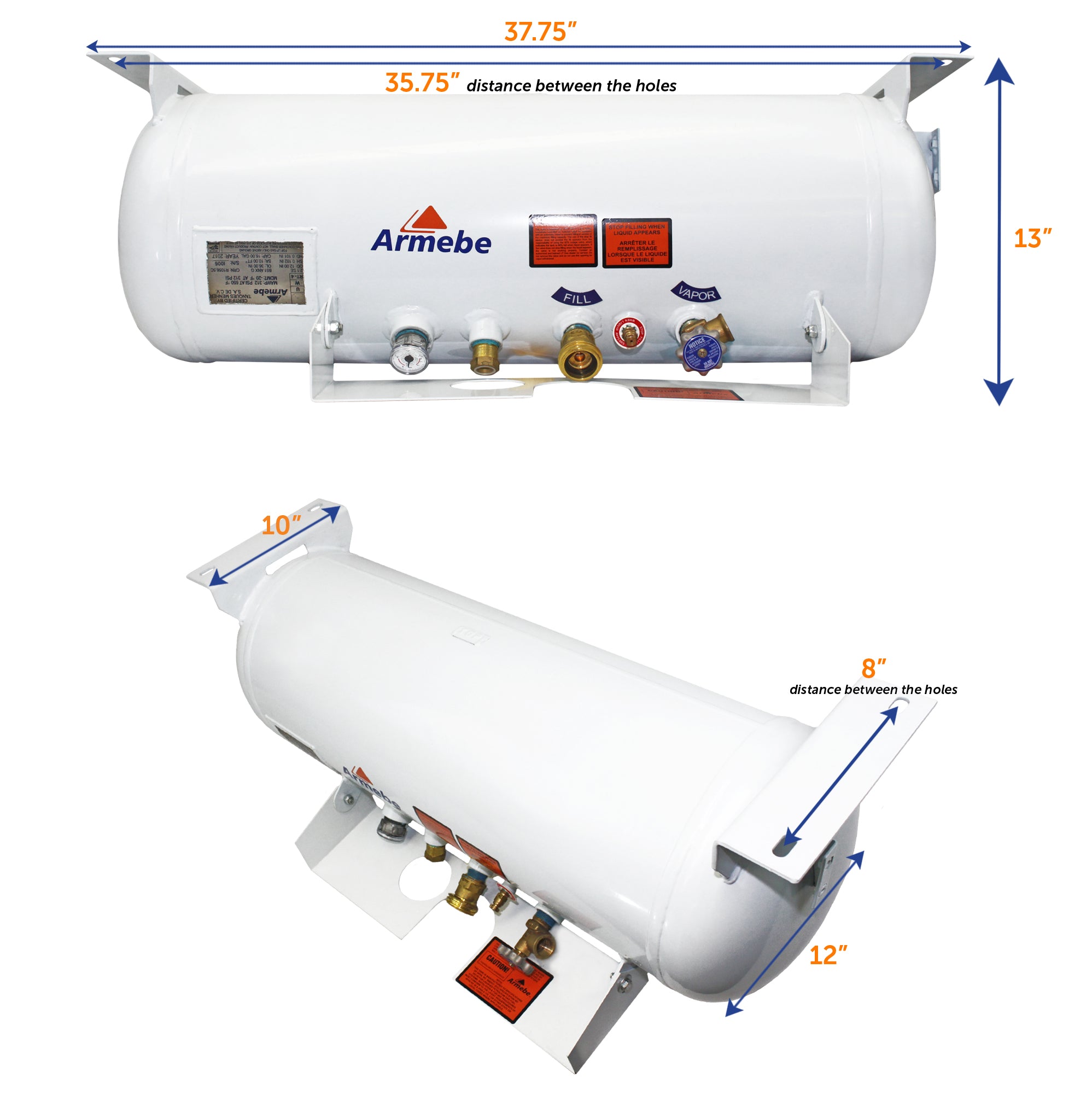 Flame King 16 Gal ASME RV Trailer Propane Cylinder Tank