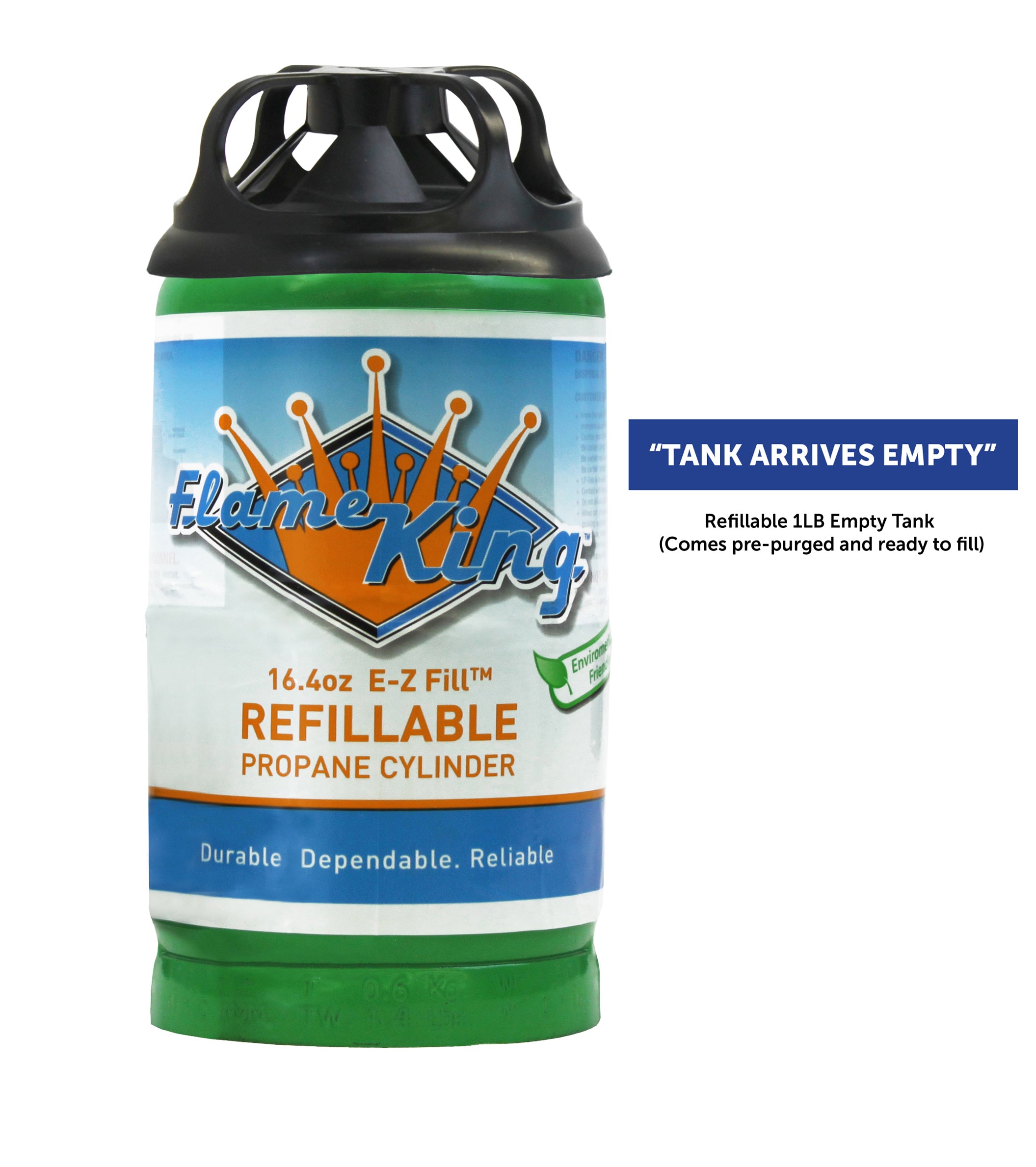 Flame King 2 pack Eco Friendly Sustainable 1lb Refillable Propane Tank LP Cylinder