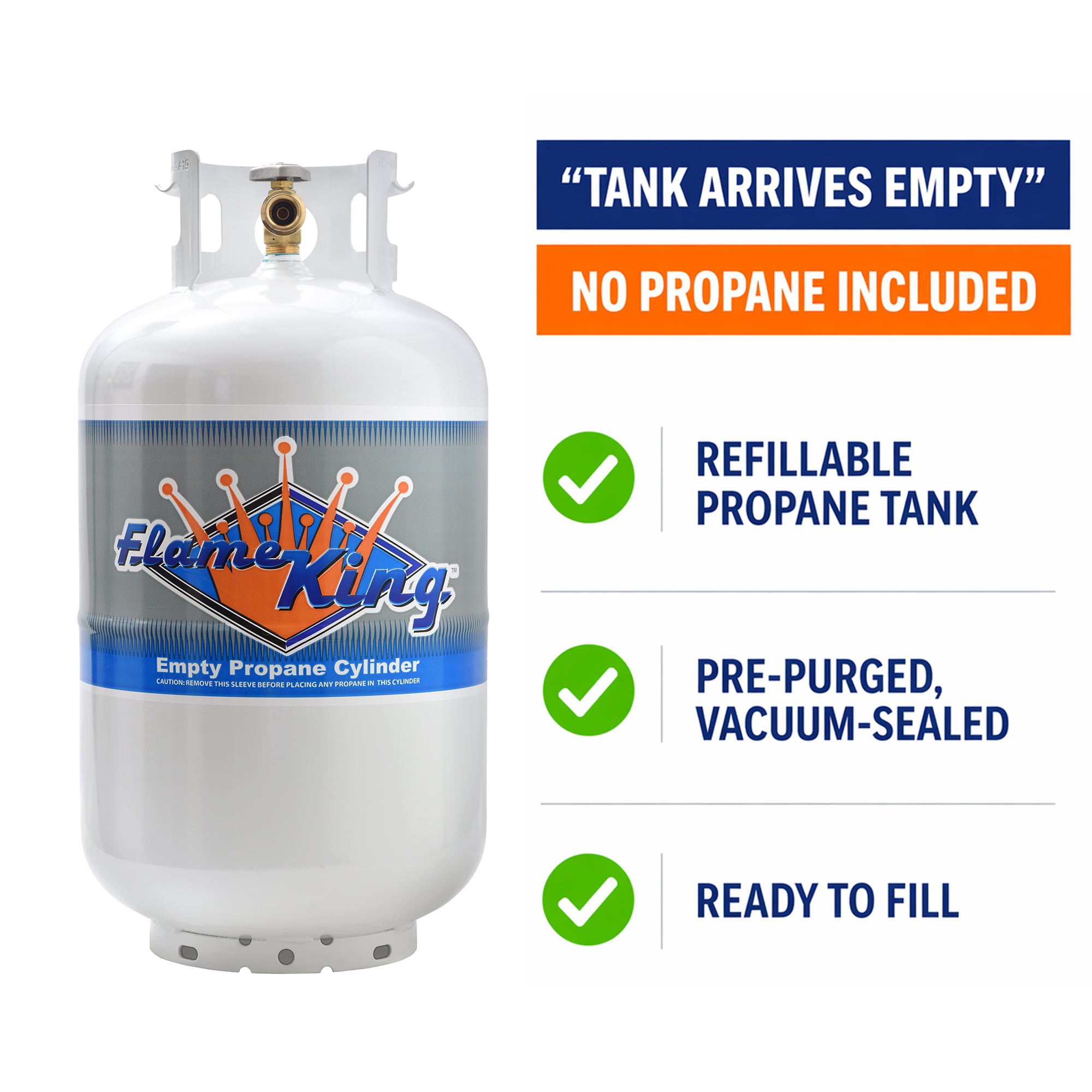 Flame King 30 Pound Steel Propane Tank Cylinder with Type 1 OPD Valve