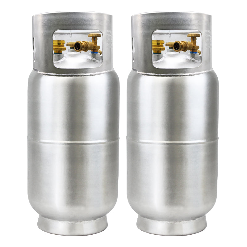 2 Pack Aluminum Forklift Propane Tanks Cylinders Gauge