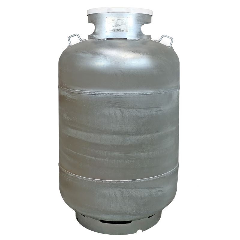 Flame King 420LB (120 Gallon) ASME Vertical Galvanized Steel Propane Tank with Float Gauge & Lid