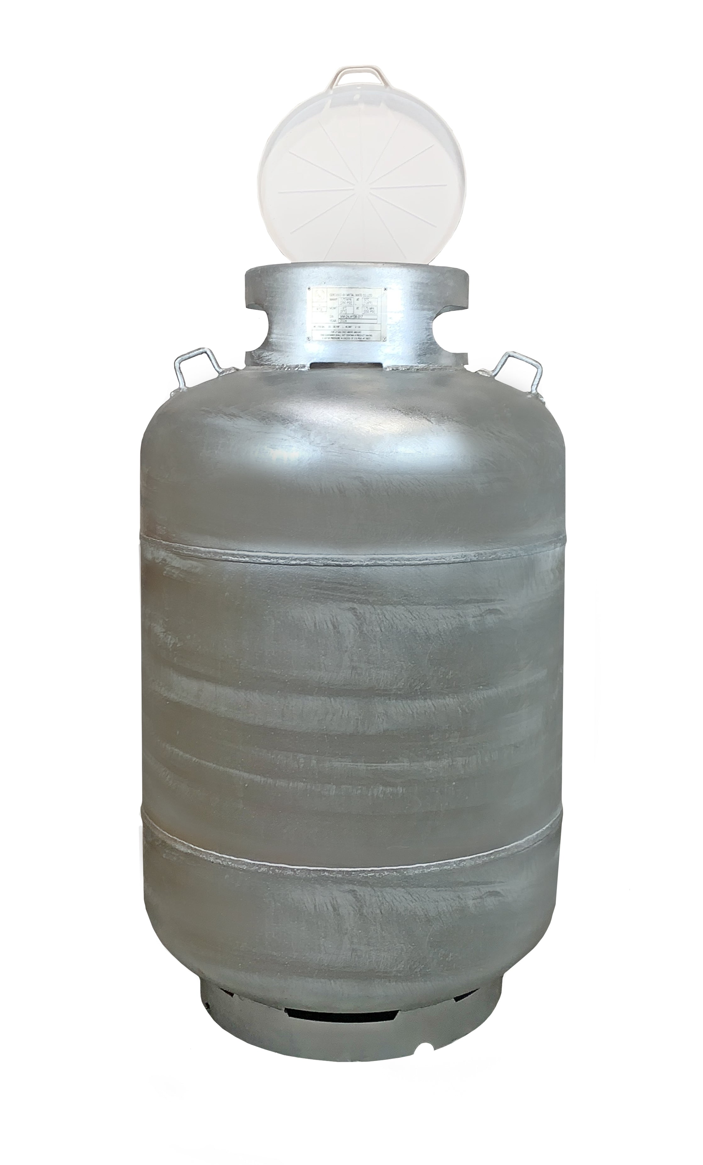 Flame King 420LB (120 Gallon) ASME Vertical Galvanized Steel Propane Tank with Float Gauge & Lid