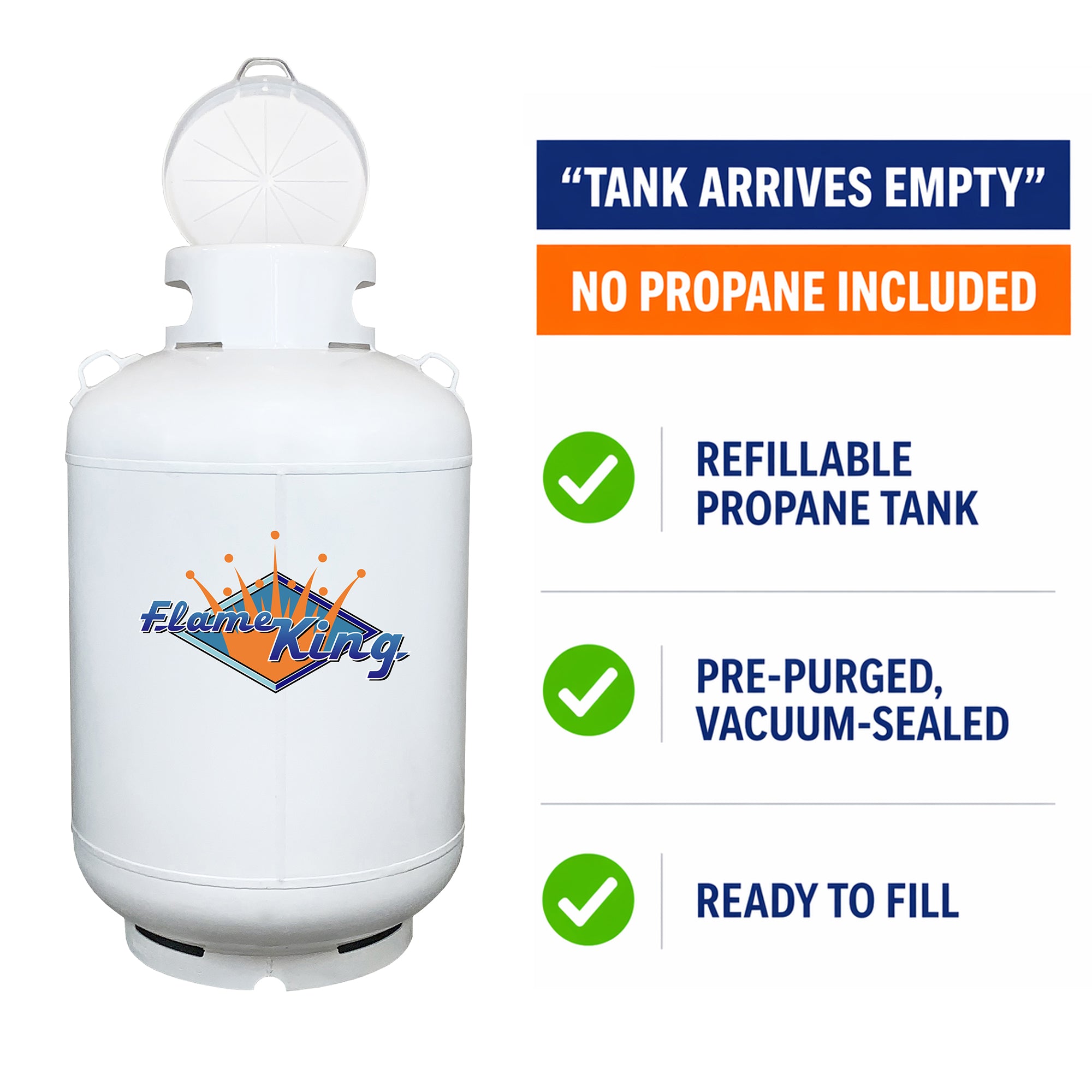 420lb 120 gallon DOT Propane Tank Cylinder with Float Gauge - Flame King