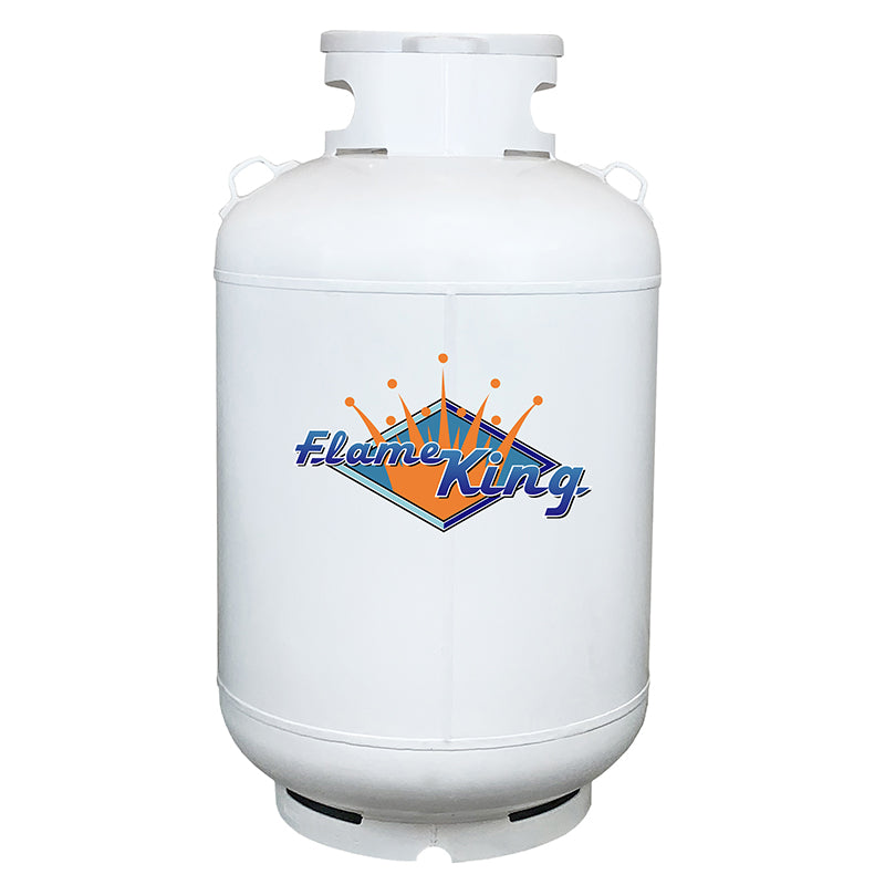 Flame King 420lb 120 gallon DOT Empty Propane Tank Cylinder with Float Gauge & Lid