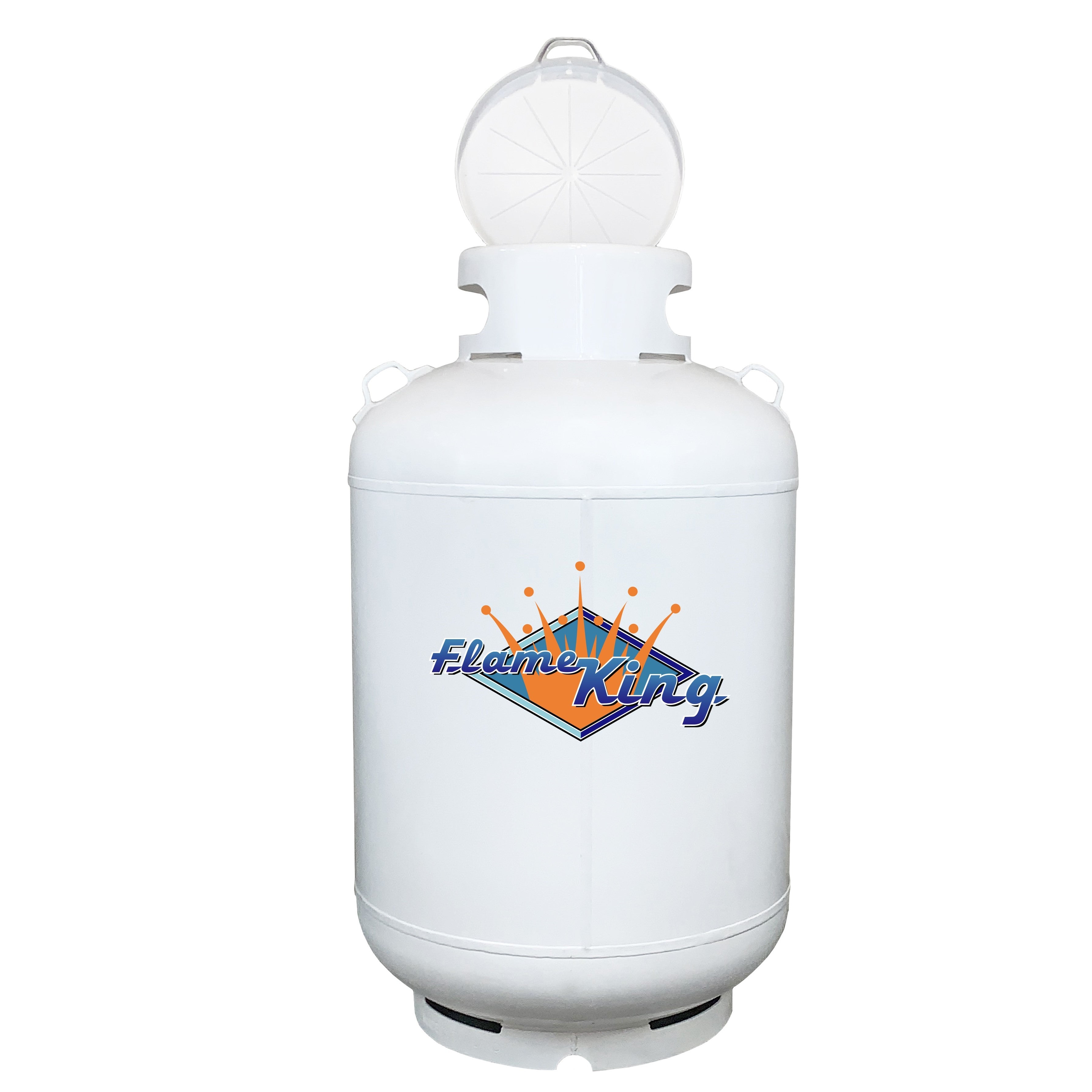 Flame King 420lb 120 gallon DOT Empty Propane Tank Cylinder with Float Gauge & Lid