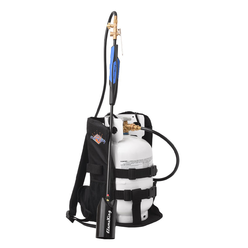 Flame King Bundle 10lb Propane Tank + 500,000 BTU Weed Burner Torch Ignitor + Propane Backpack