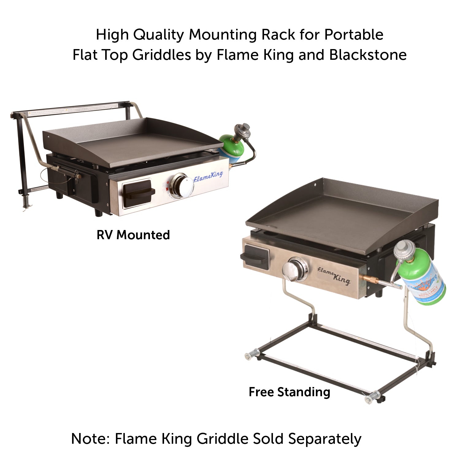 Flame King RV Camper Trailer Mounting Rack for Flame King Propane Portable Grill or Griddle