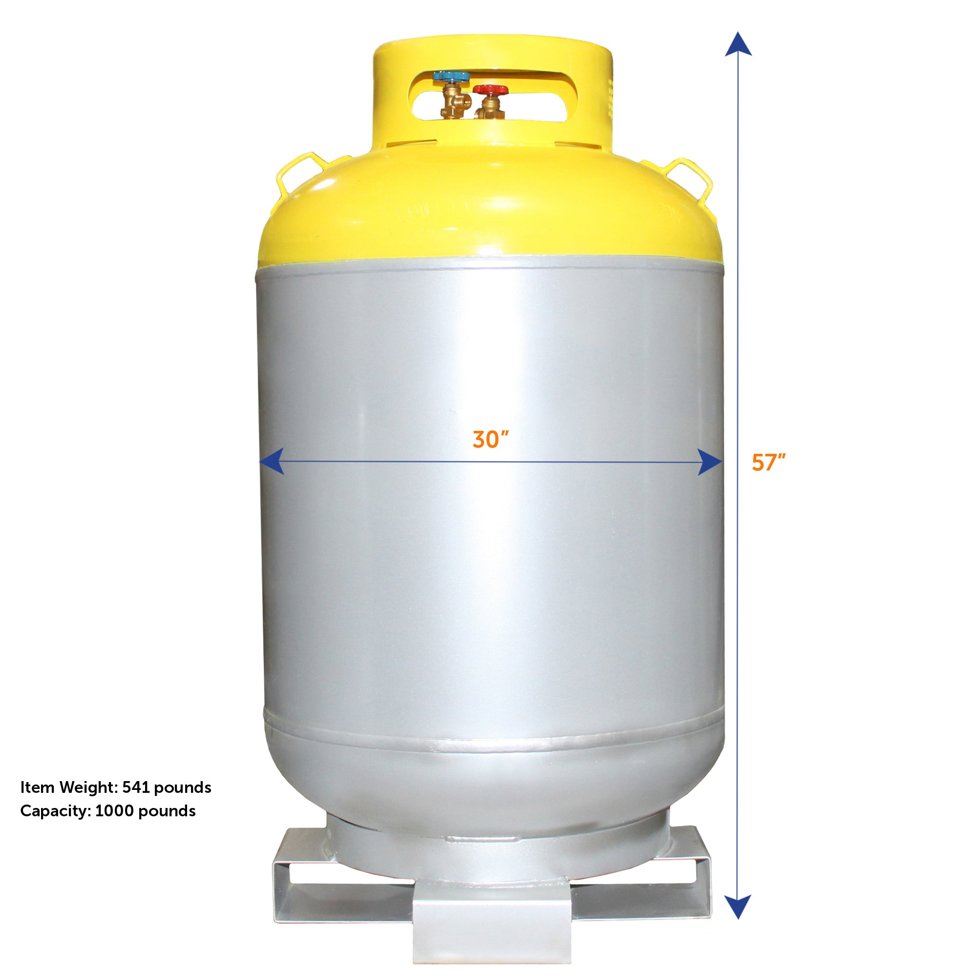 Flame King 1000LB Refrigerant Recovery Cylinder Tank with Forklift Footer 260 PSI