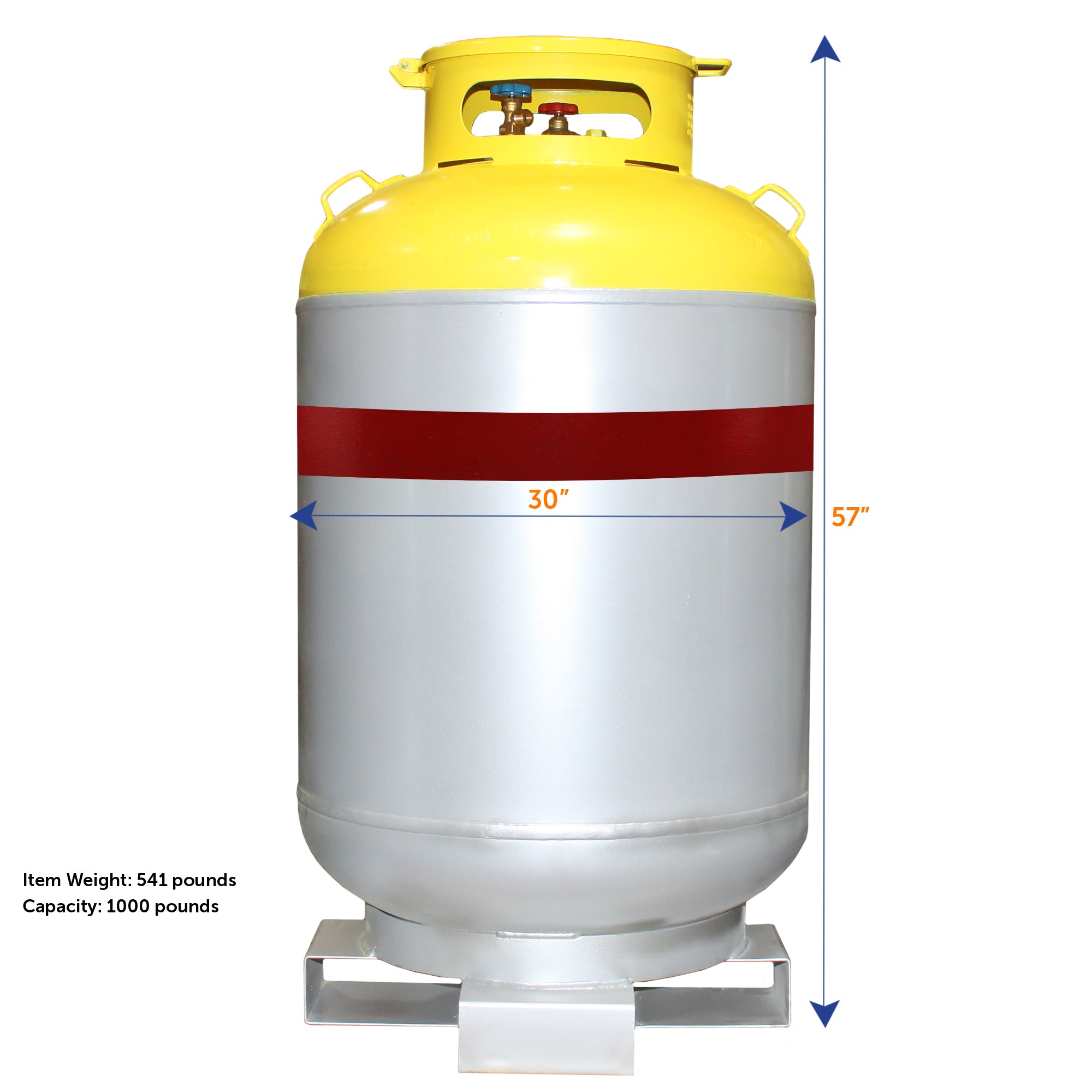 Flame King 1000LB Refrigerant Recovery Cylinder Tank with Forklift Footer 400 PSI for A2L Refrigerants