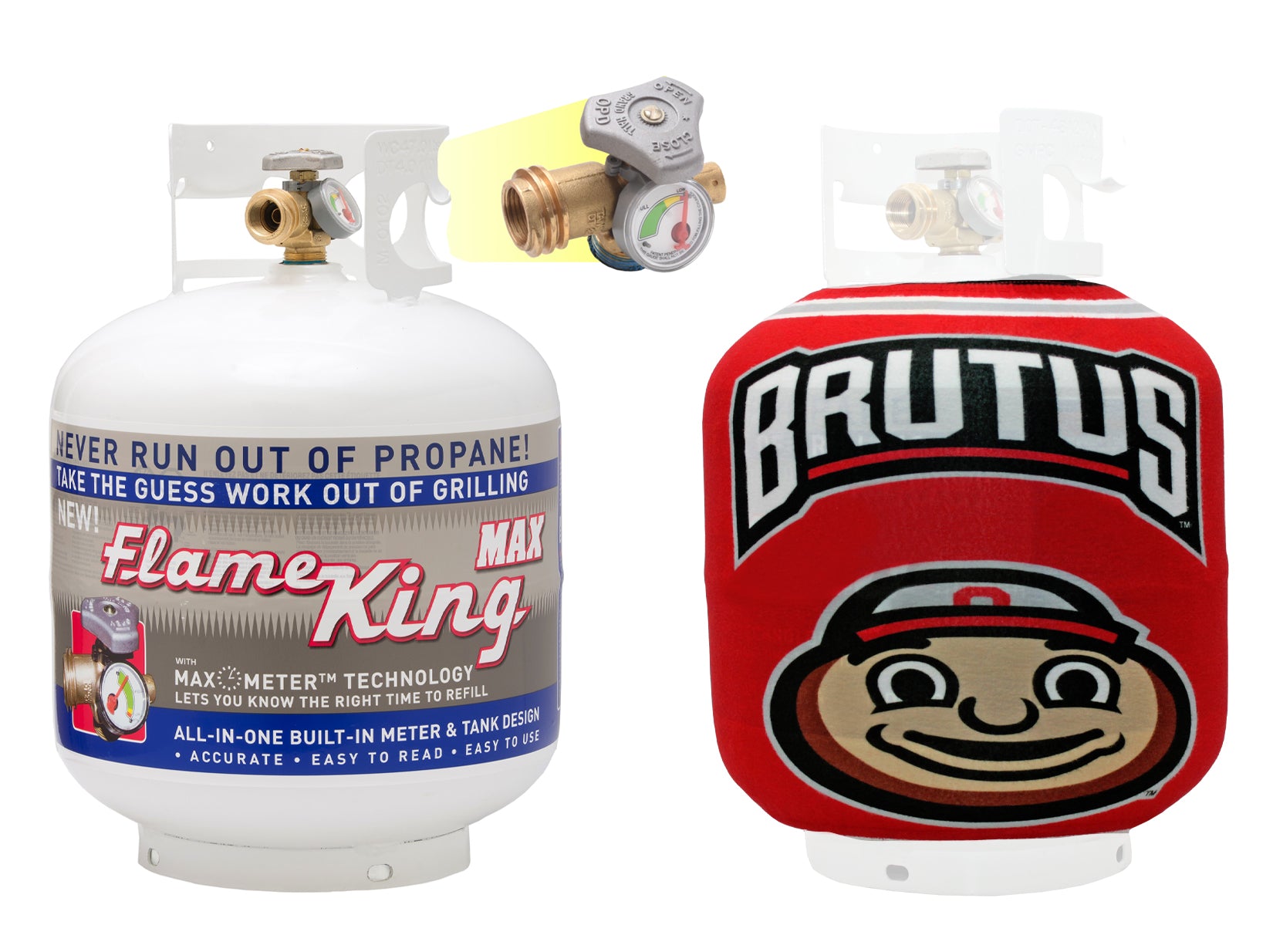 Flame King 20lb Propane Tank LP Cylinder with OPD & Gauge + Ohio State Propane Tank Sleeve Cover