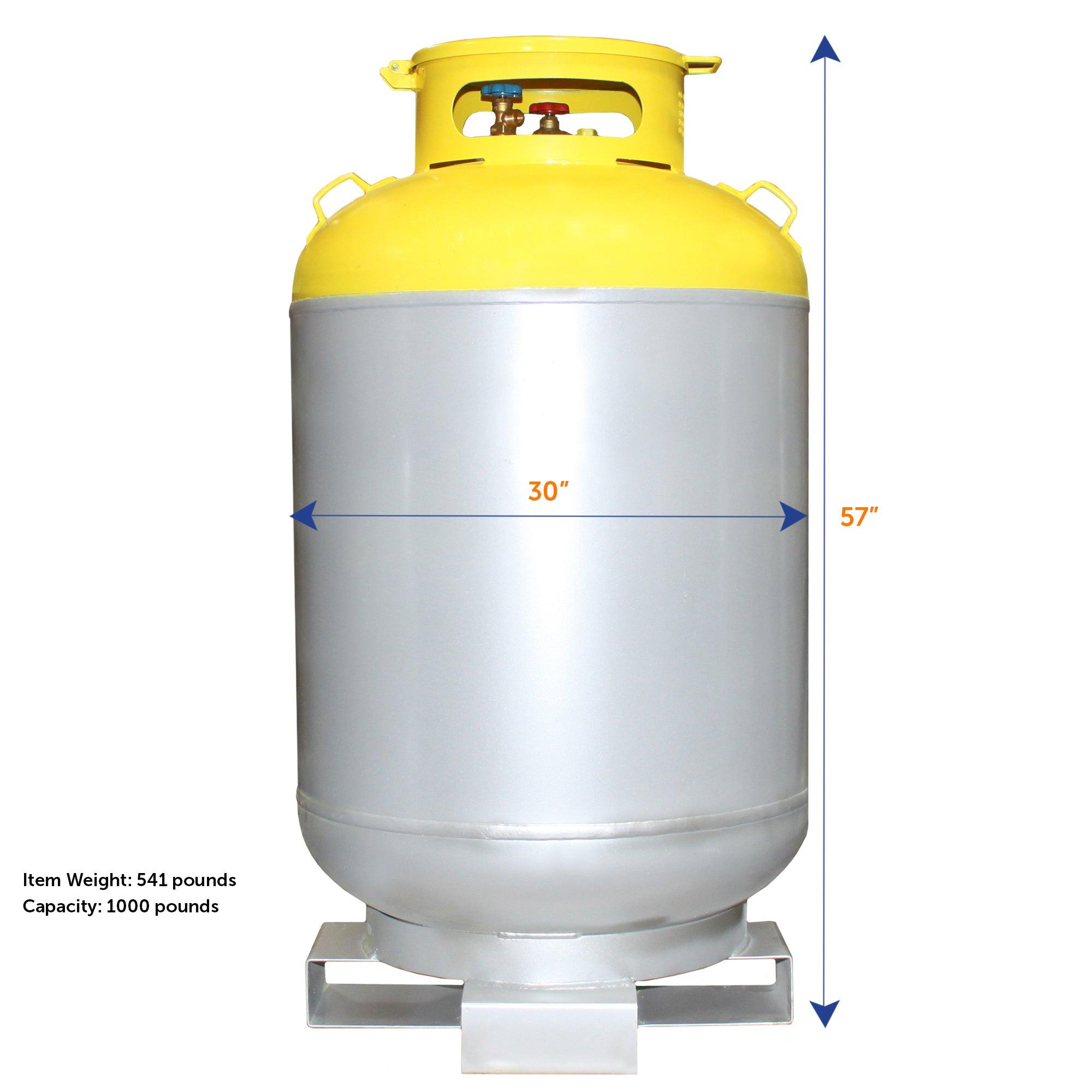 Flame King 1000LB Refrigerant Recovery Cylinder Tank with Forklift Footer - Flame King