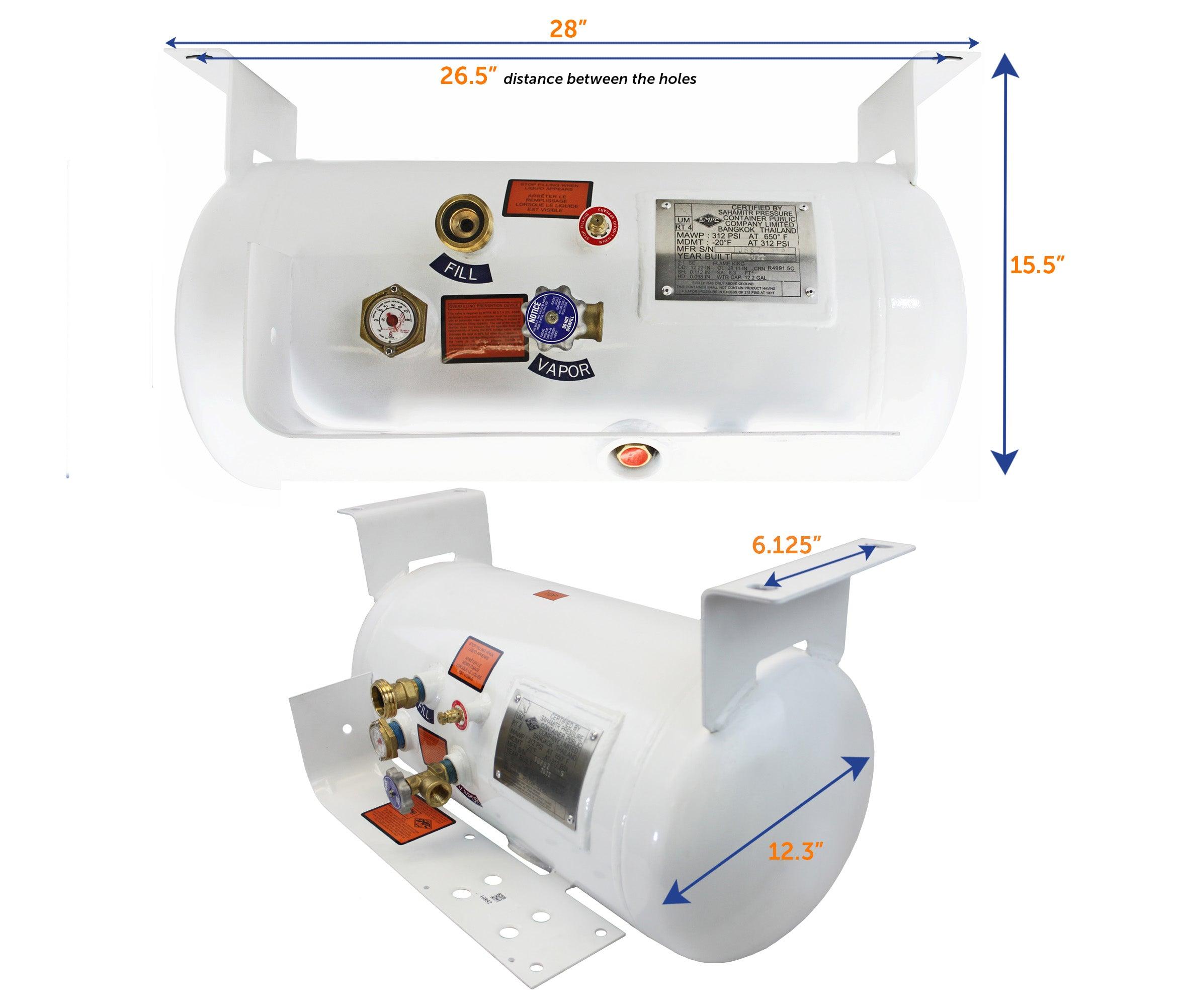 Flame King 12.2 Gal ASME RV Trailer Propane Cylinder Tank - Flame King