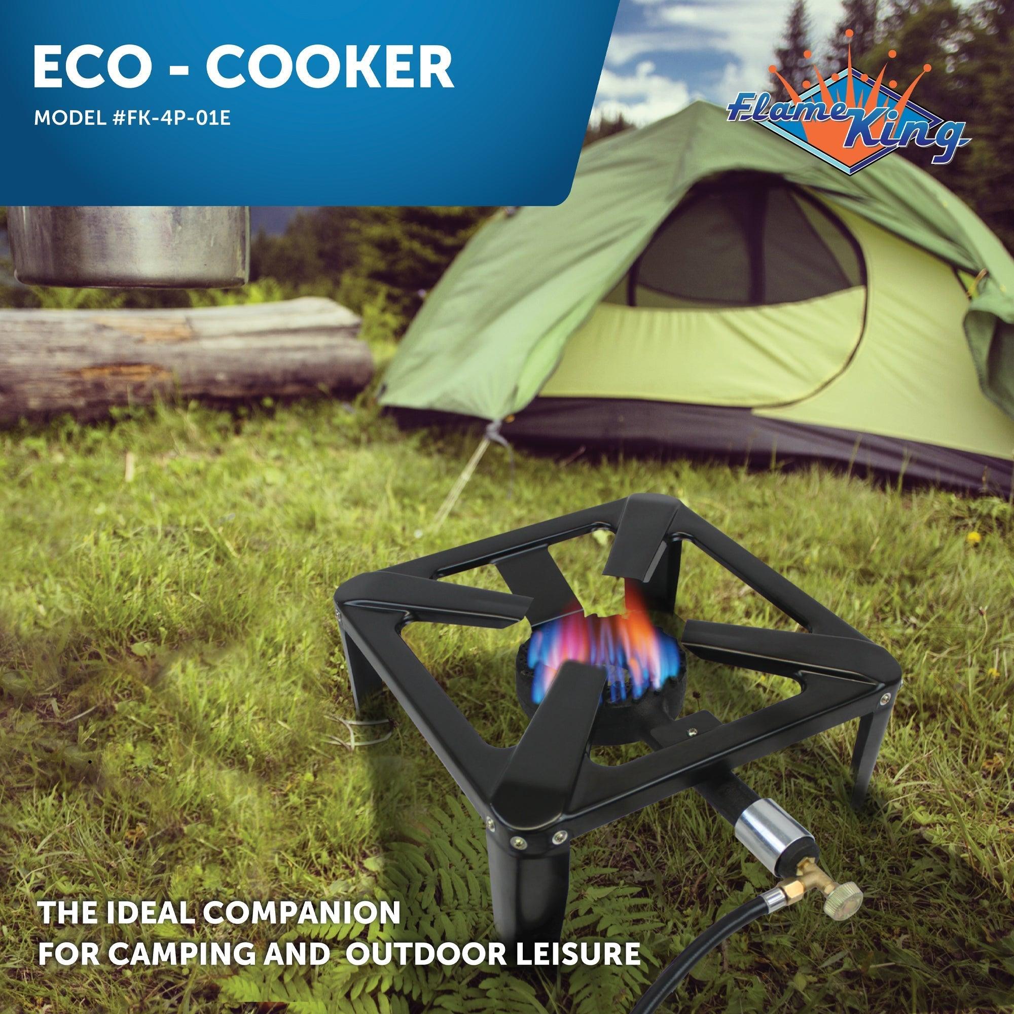 single camping Flame King 120,000 BTU, 0-20 PSI, Turkey Fryer Single Propane Burner Outdoor Cooker