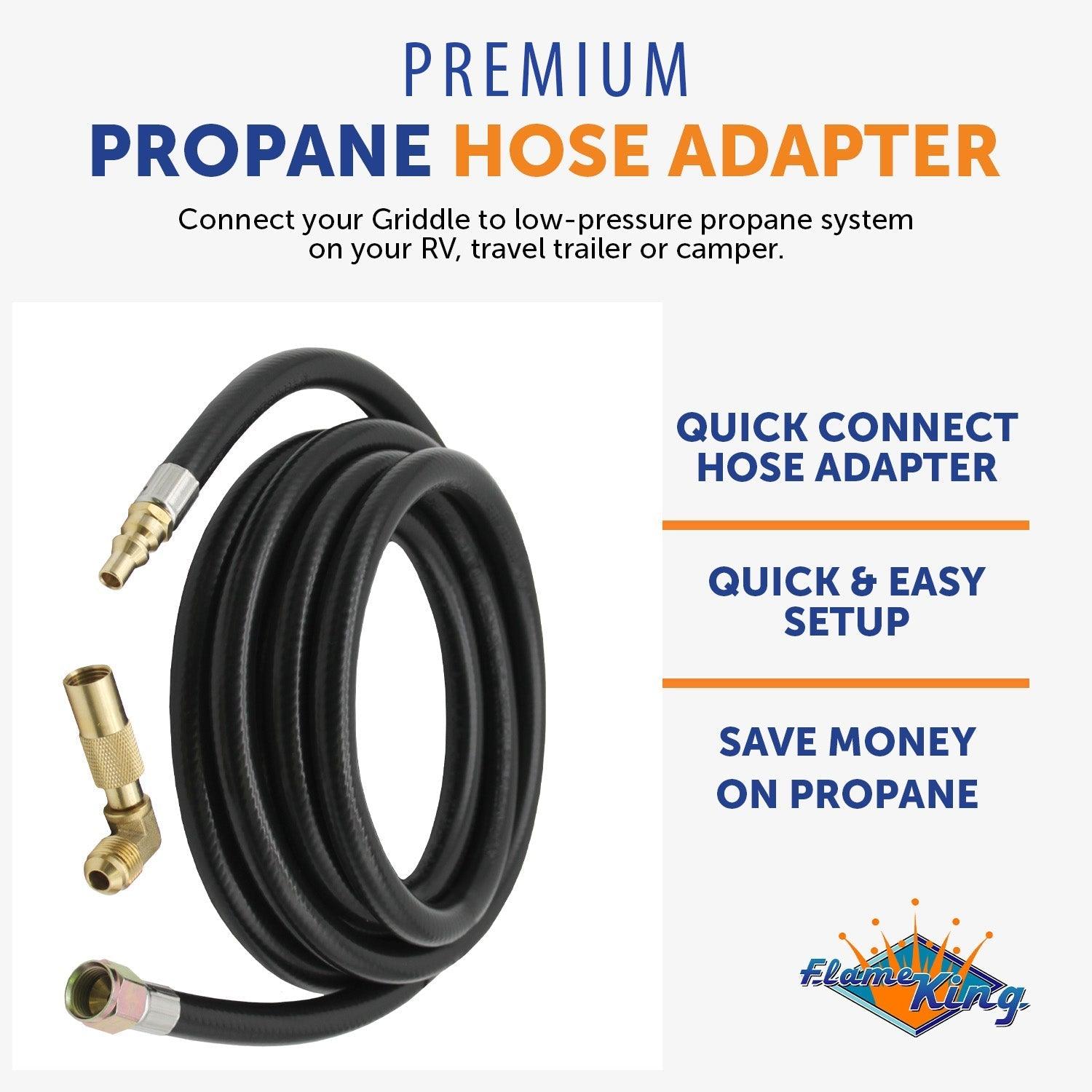 Flame King 12ft RV Quick Connect Hose Adapter for 17″ or 22'' Griddle - Flame King