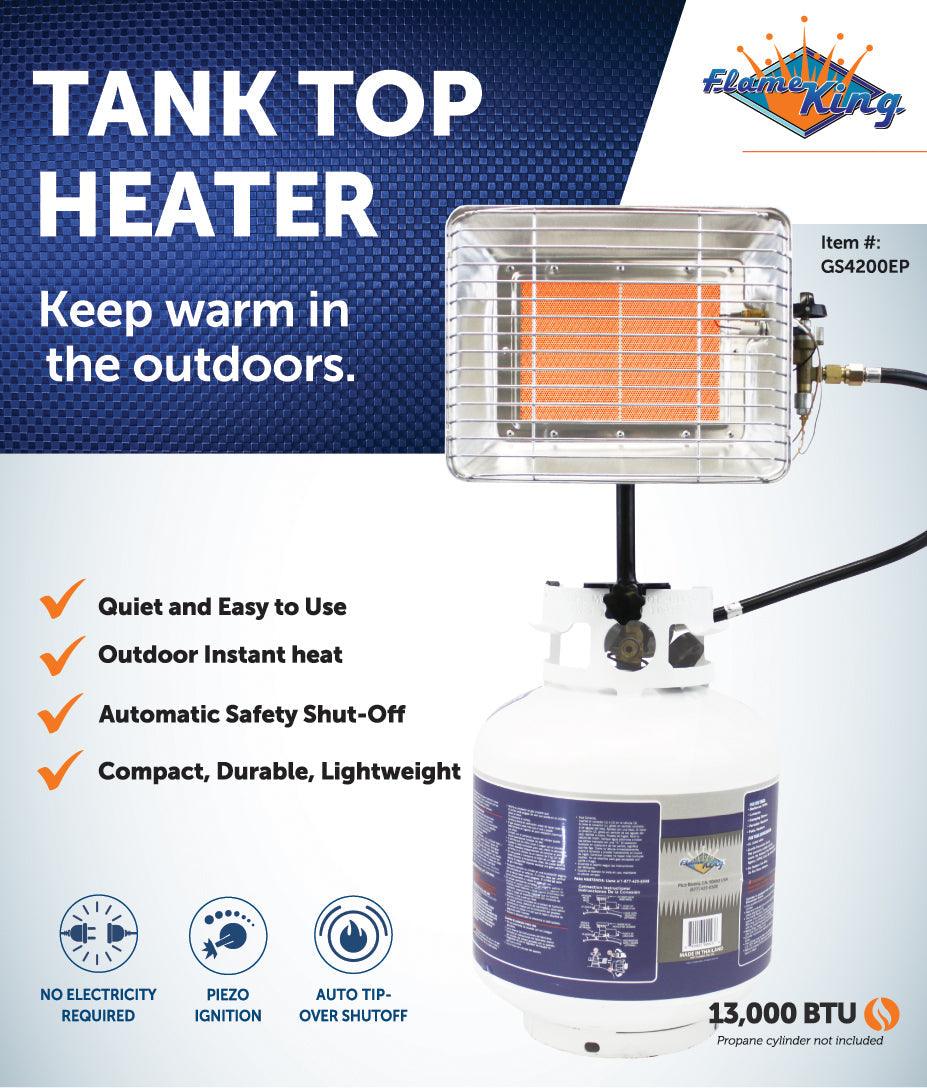 Flame King 13,000 BTU Propane Tank Top Heater - Flame King