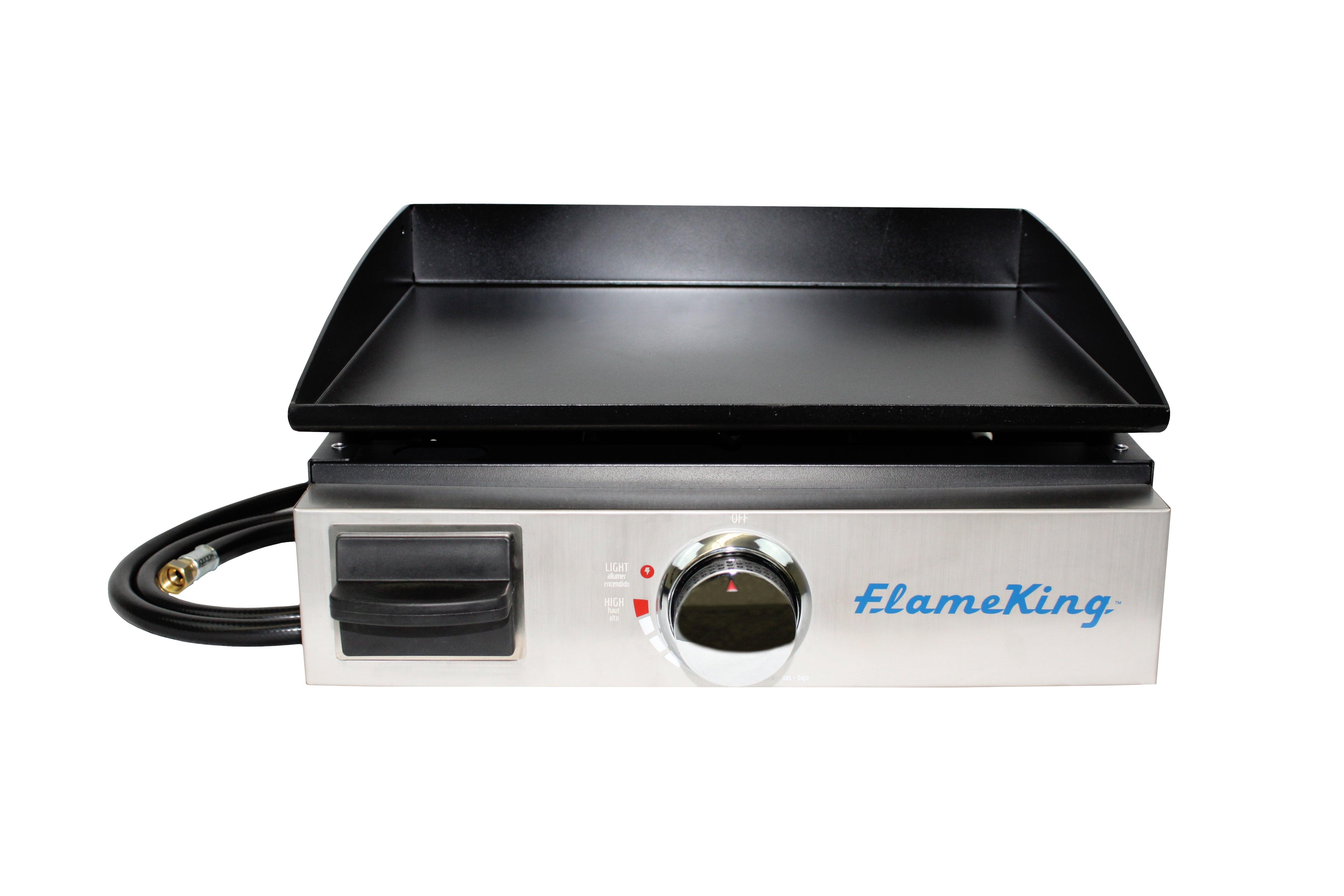 Flame King 17 inch LP Griddle with Small Regulator for RV pullout - Flame King