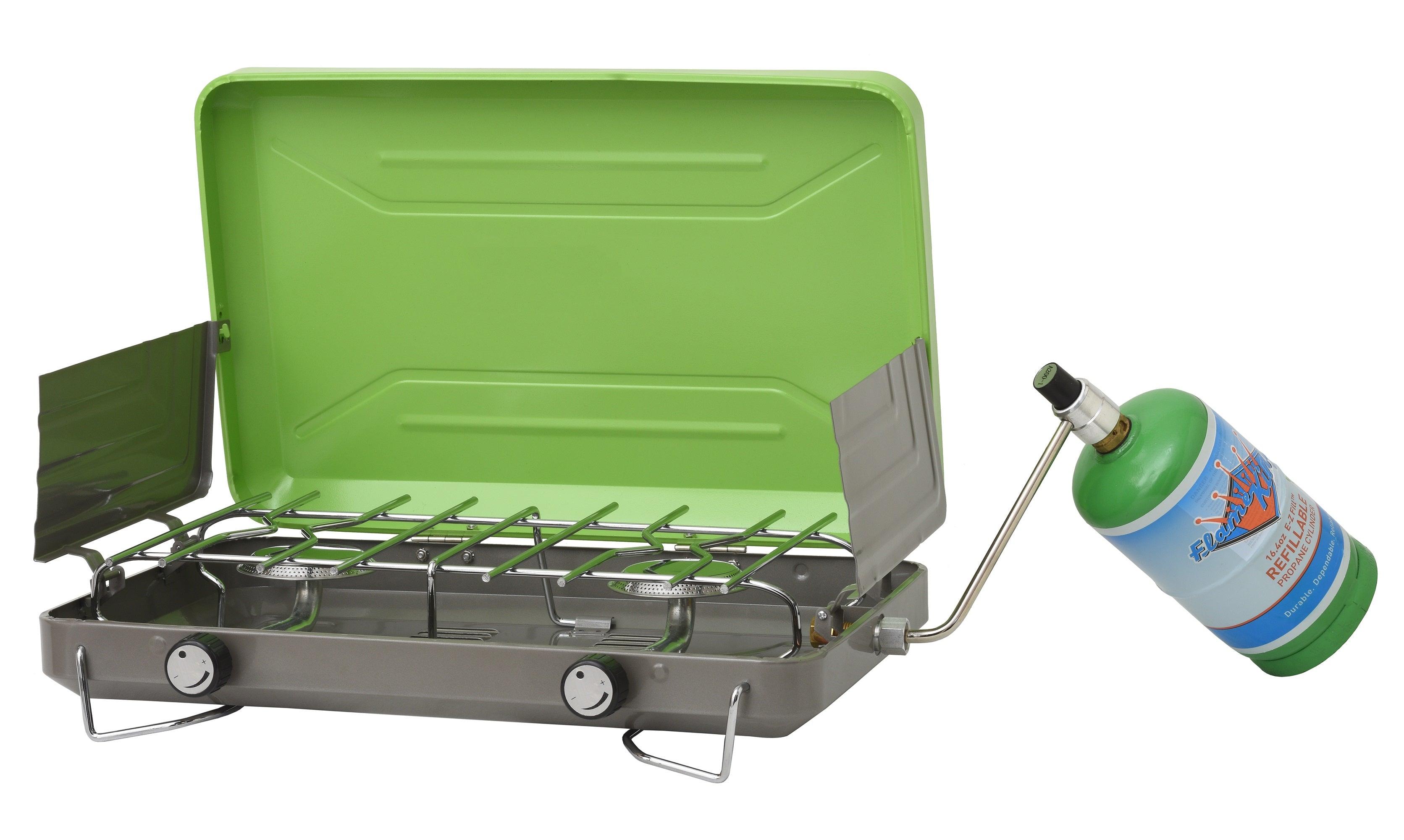 Flame King 2 Burner Portable Propane Gas Classic Camping Stove Grill - Flame King