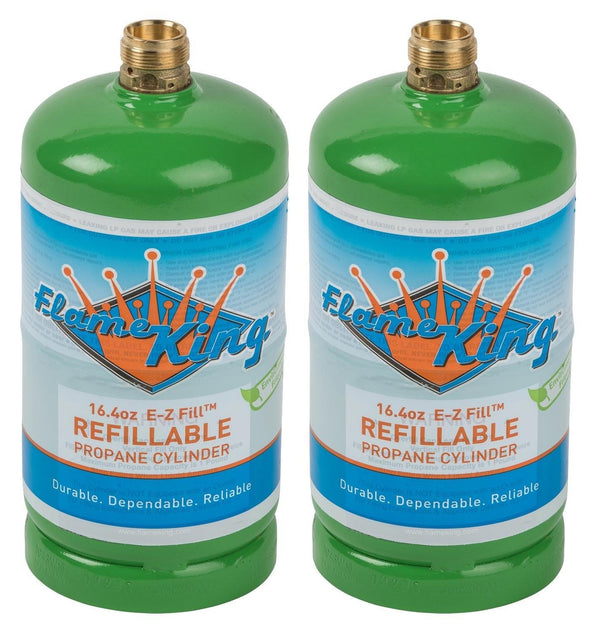 Flame King 2 pack Eco Friendly Sustainable 1lb Refillable Propane Tank LP Cylinder - Flame King