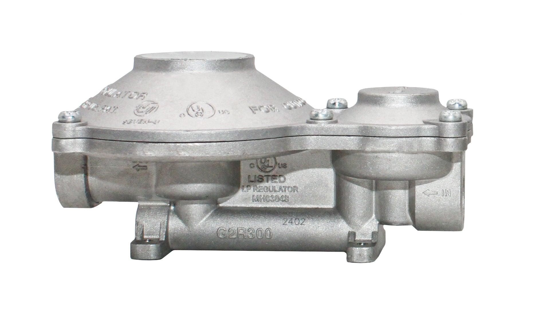 2-Stage 300,000 BTU Propane LP Vertical Super Compact Regulator - Flame ...