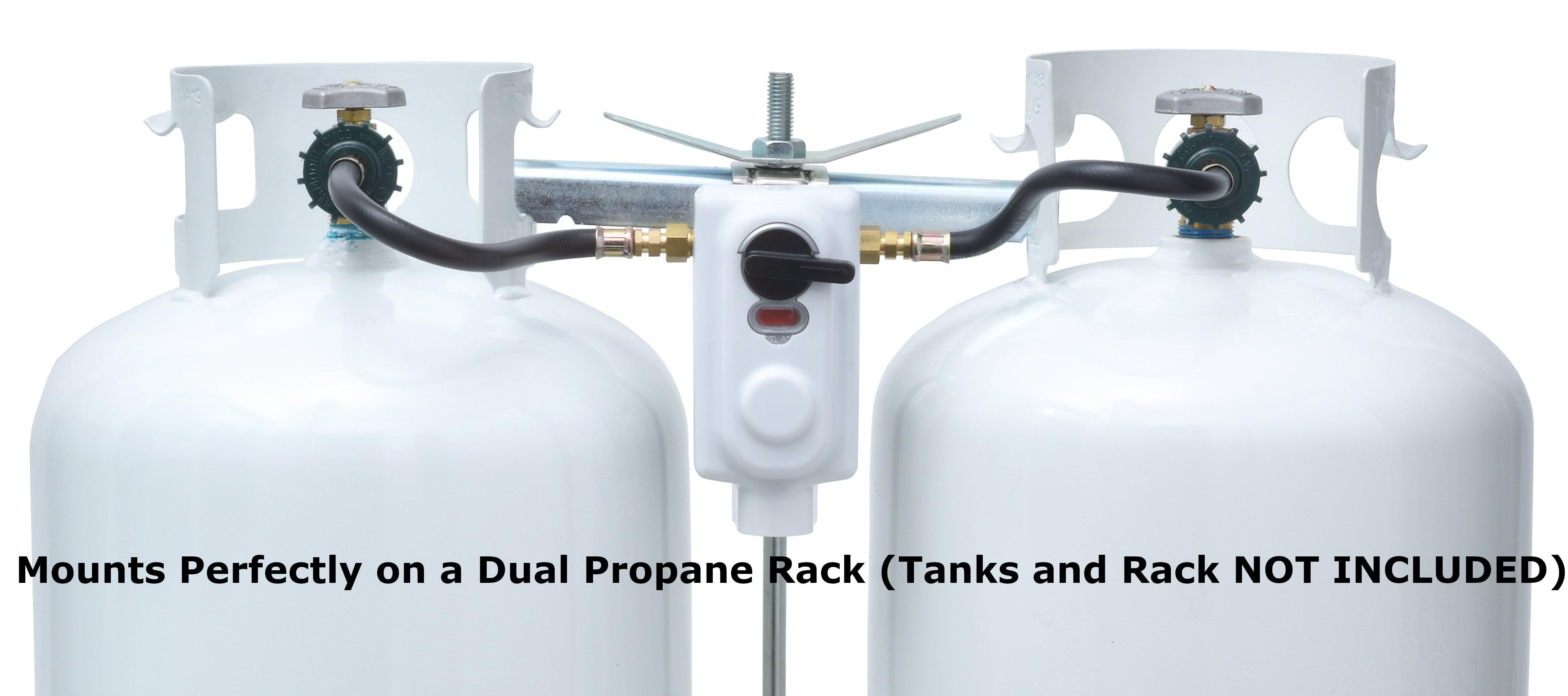 Dual Propane Rack 2 Stage Auto Propane Gas Regulator with Pls Cover & Long Mount Bracket ...