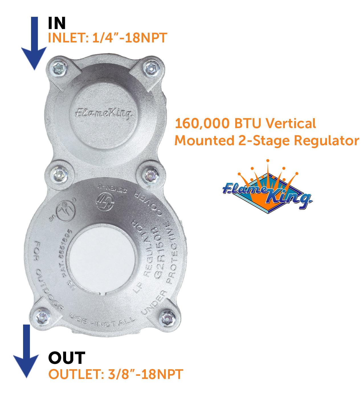 Flame King 2-Stage LP Propane Gas Regulator - Flame King