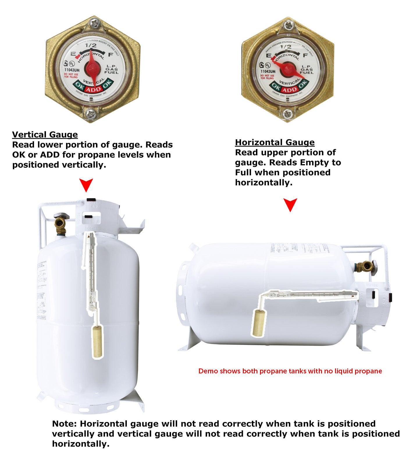 Flame King 30lb Horizontal Propane Cylinder Tank With Valve and Gauge Rv Trailer - Flame King