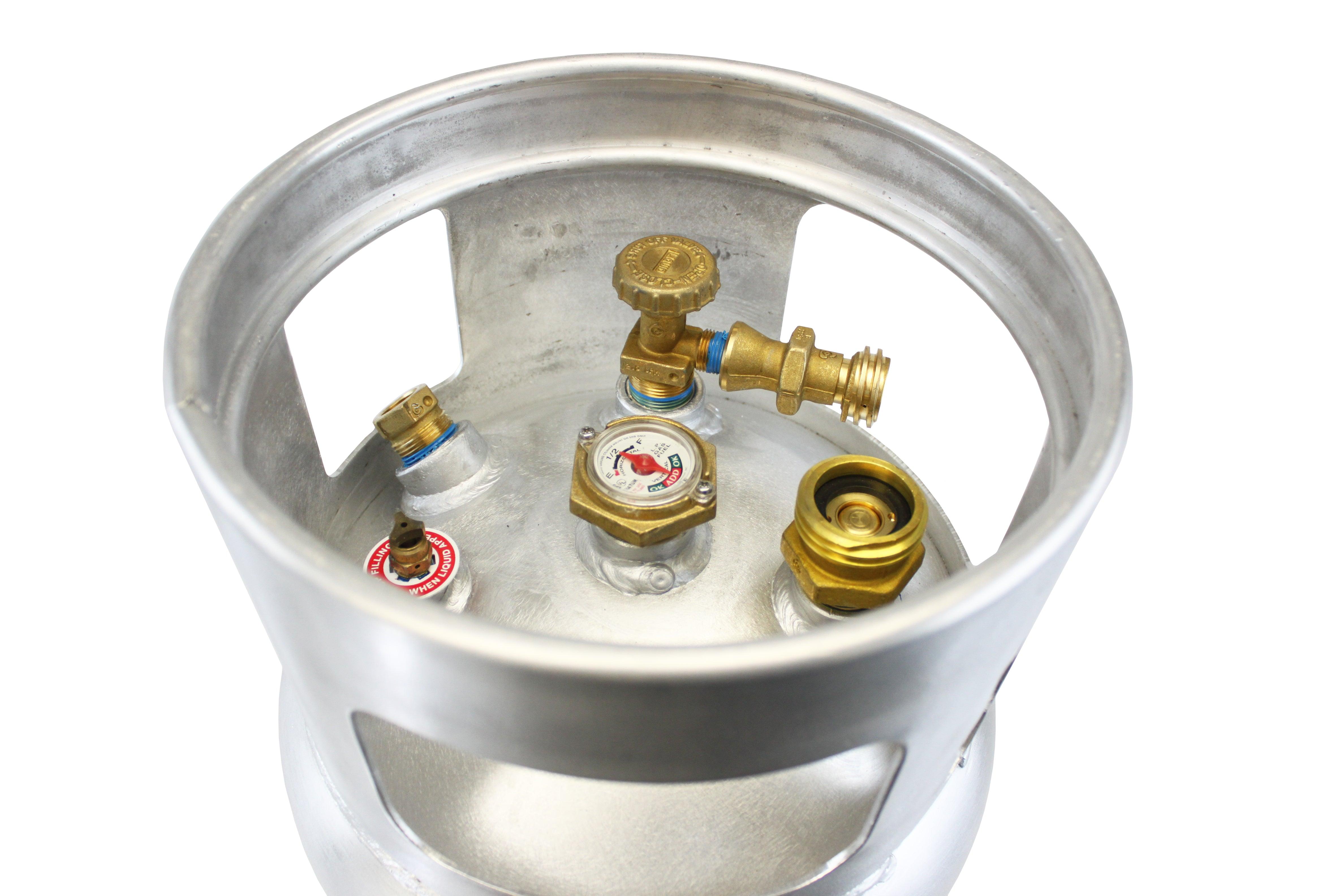 33.5lb Aluminum Forklift Propane Tank Cylinder with Gauge - Flame King