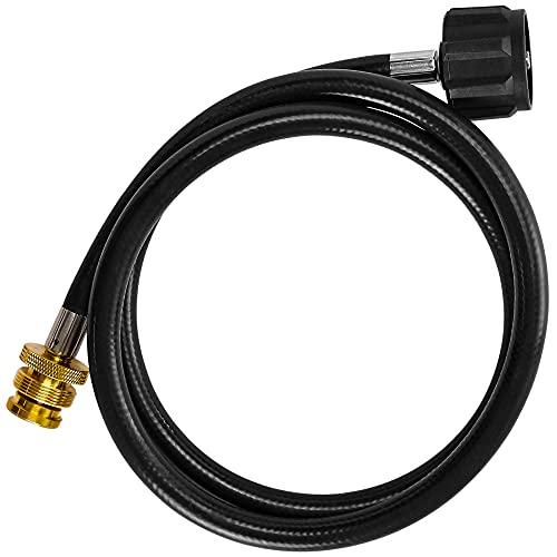 Flame King 4 Feet Propane Adapter Hose 1 lb to 20 lb Converter Replacement for QCC1 - Flame King
