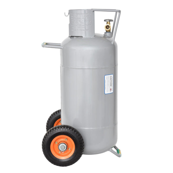 Flame King 40lb Horizontal & Vertical Propane Cylinder with OPD & Wheels - Flame King