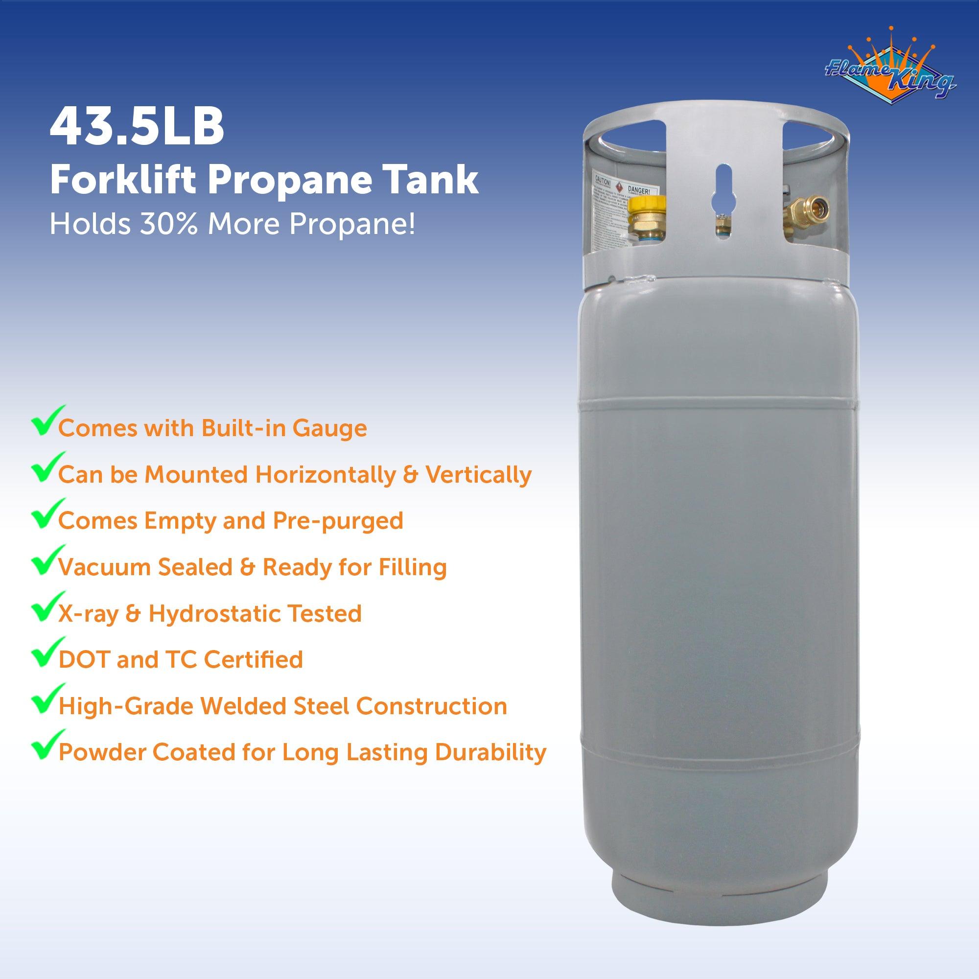 Flame King 43.5lb Forklift Steel Propane Tank Cylinder with Gauge - Flame King