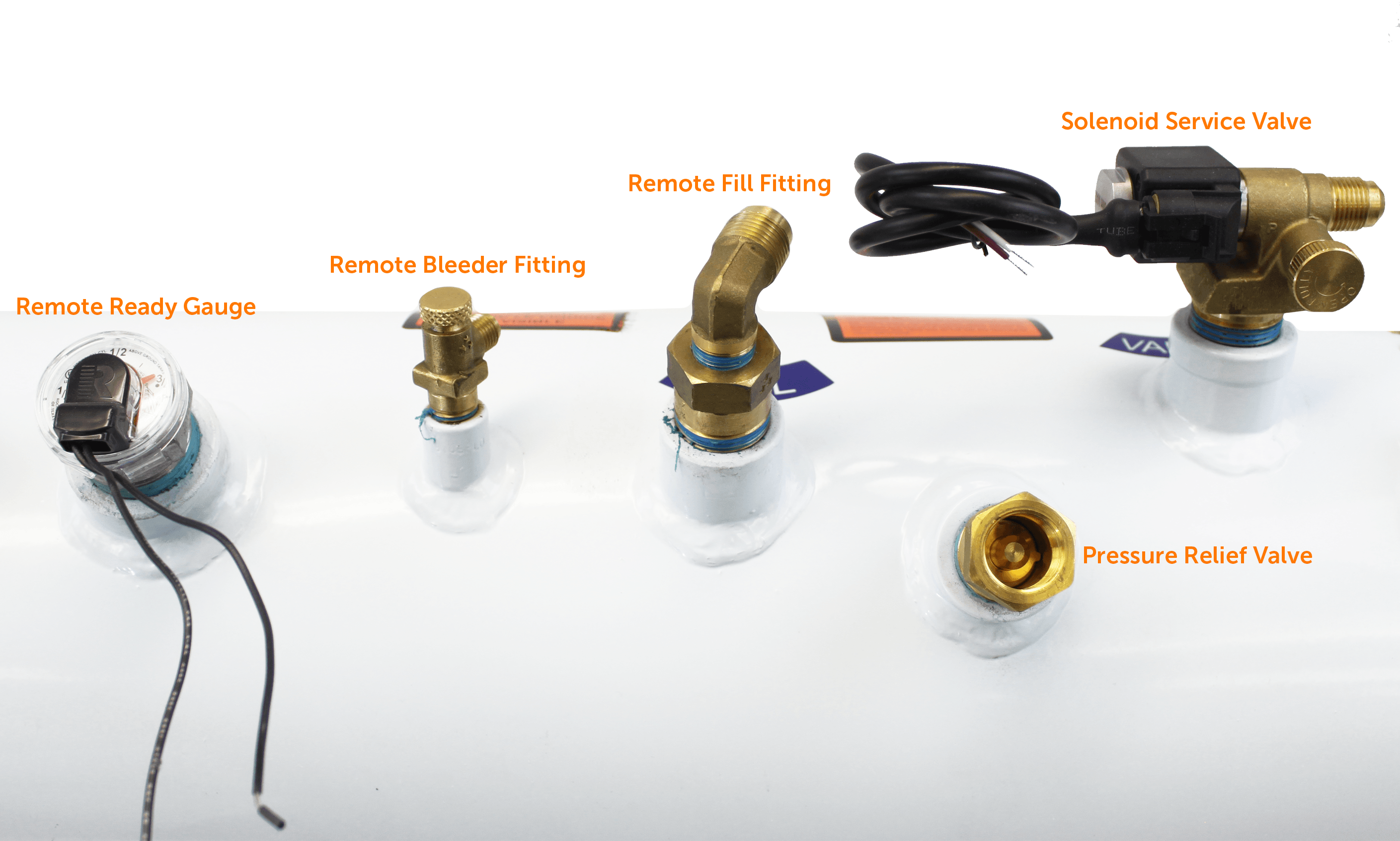 5.9 Gallon ASME RV Trailer Propane Tank with remote valves & solenoid ...