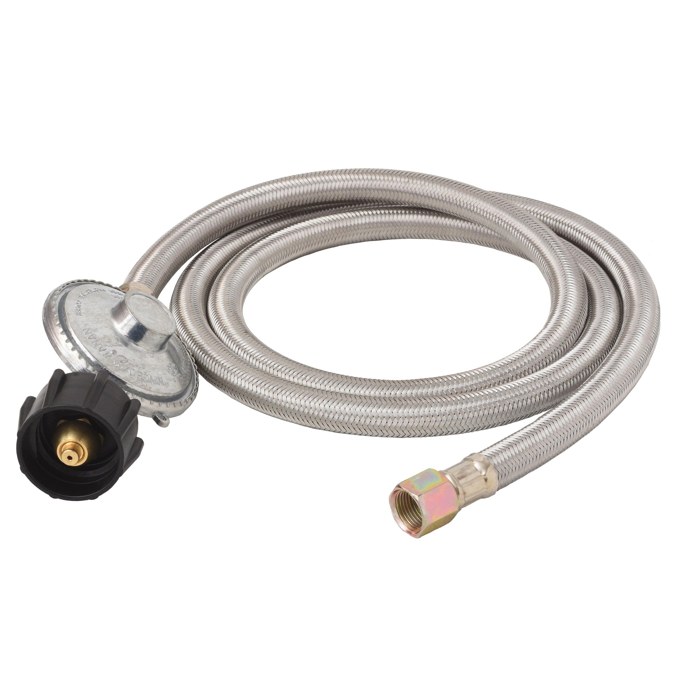 5 FT QCC to 3 8″ Female Flare Nut w Regulator Steel Braided Hose