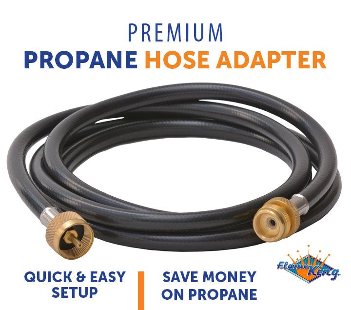 Flame King 8 Ft 1 Pound Propane Tank Gas Hose Adapter Extension - Flame King