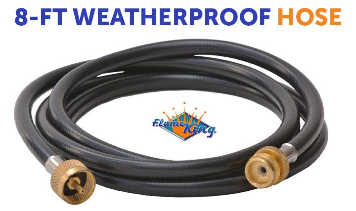 Flame King 8 Ft 1 Pound Propane Tank Gas Hose Adapter Extension - Flame King